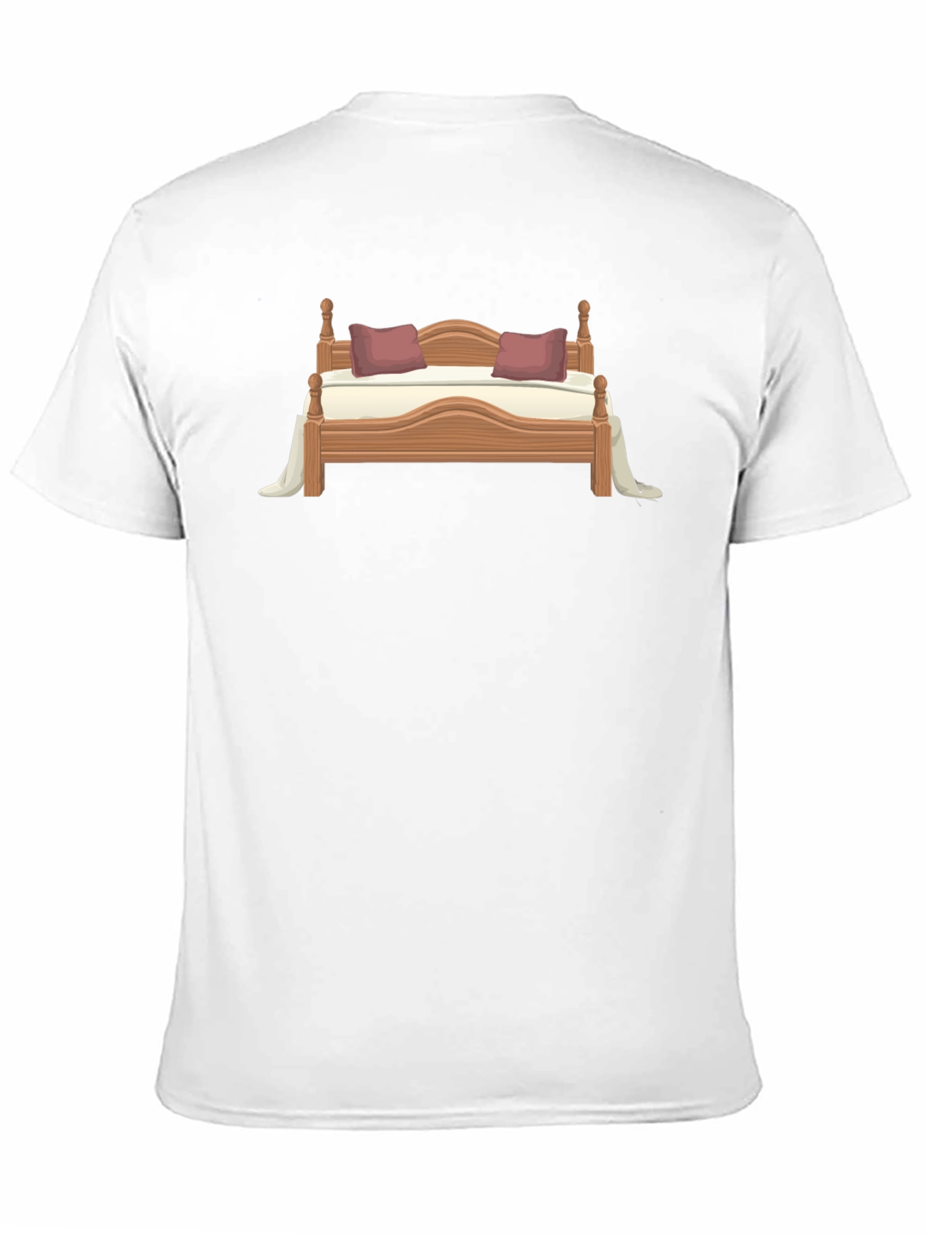 Novelty Bed Graphic T-Shirt - Casual Style
