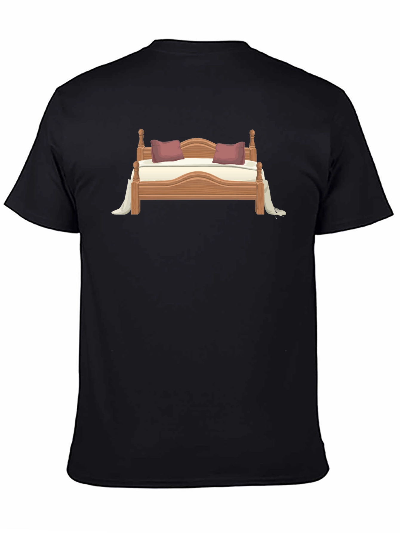 Novelty Bed Graphic T-Shirt - Casual Style