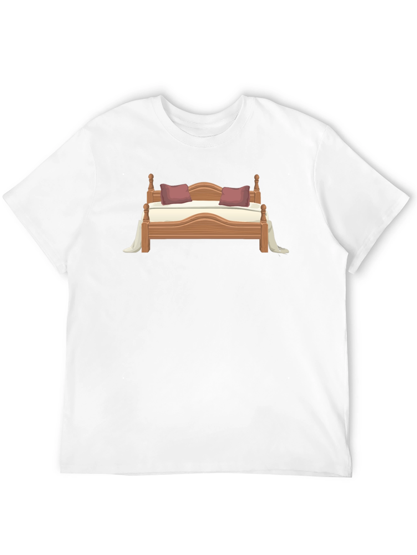 Novelty Bed Graphic T-Shirt - Casual Style