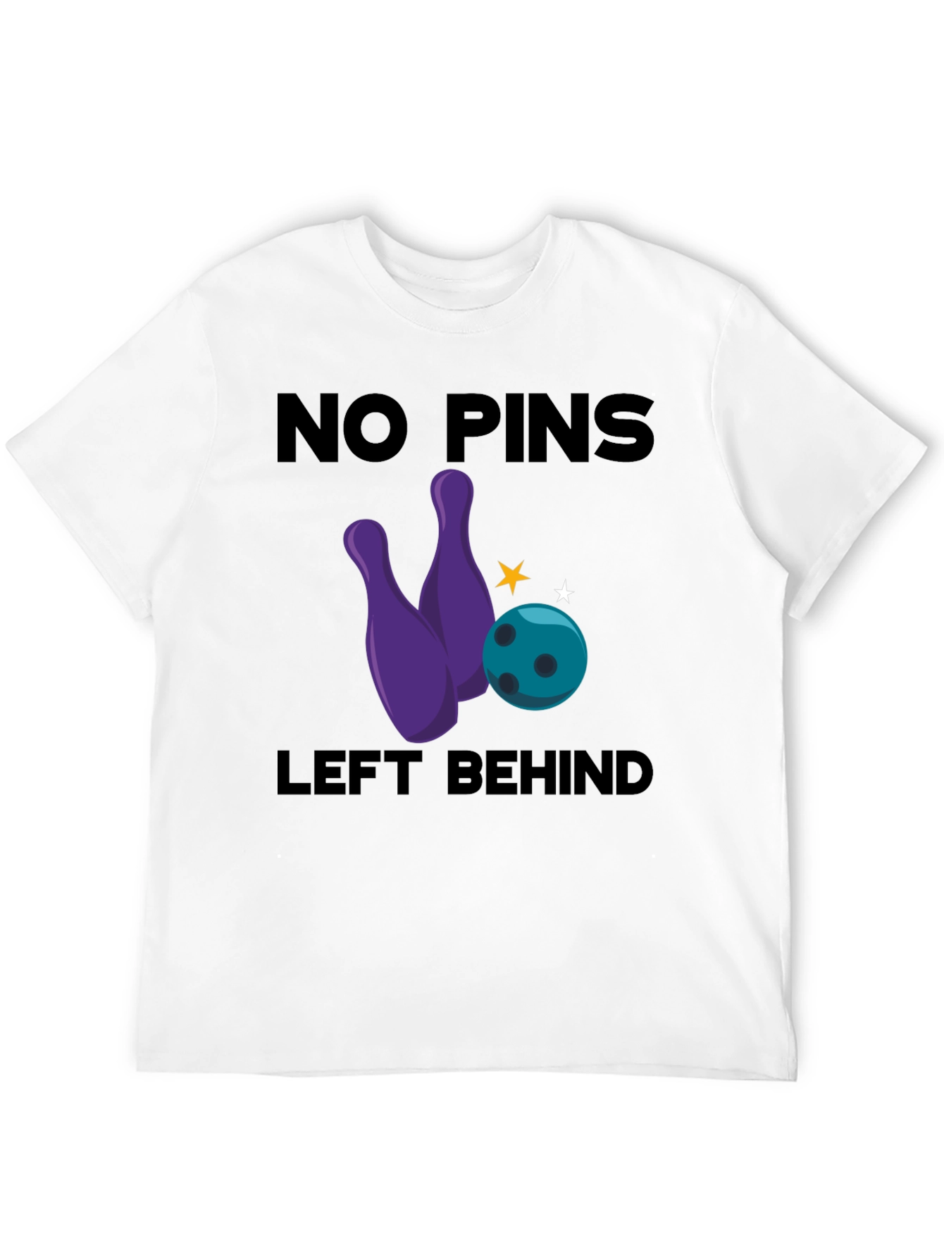 No Pins Left Behind Bowling Graphic T-Shirt