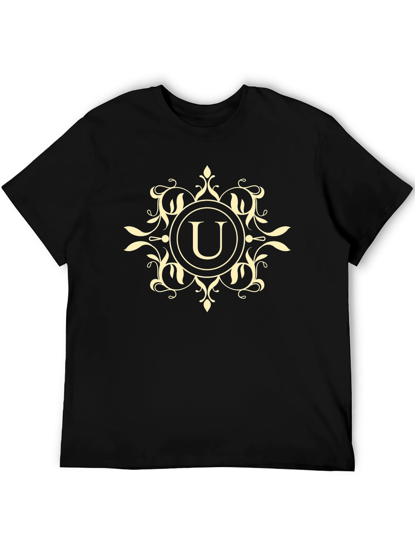 Monogram U Graphic T-Shirt - Stylish Black Tee