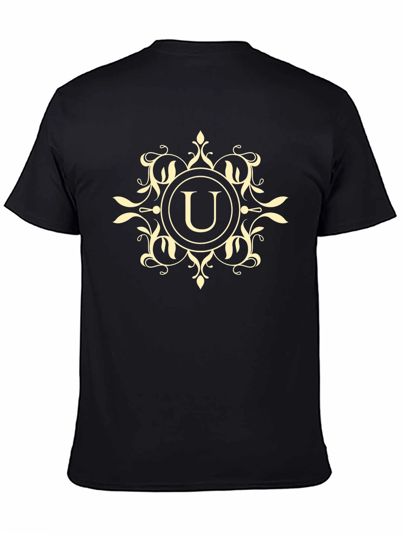 Monogram U Graphic T-Shirt - Stylish Black Tee
