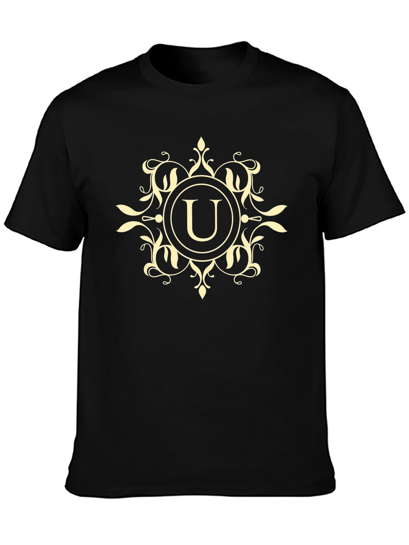 Monogram U Graphic T-Shirt - Stylish Black Tee