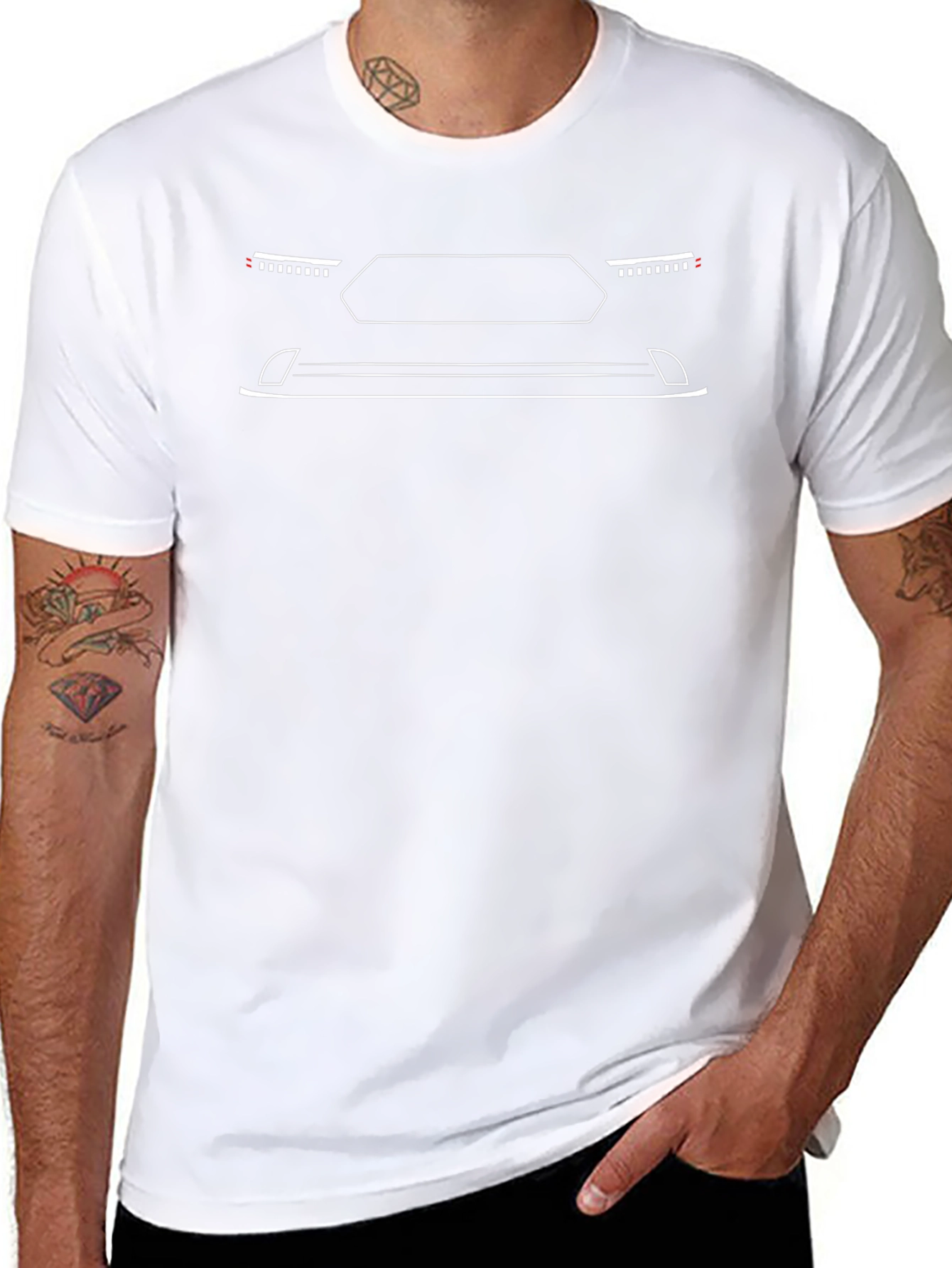 Minimalist Car Front Black T-Shirt