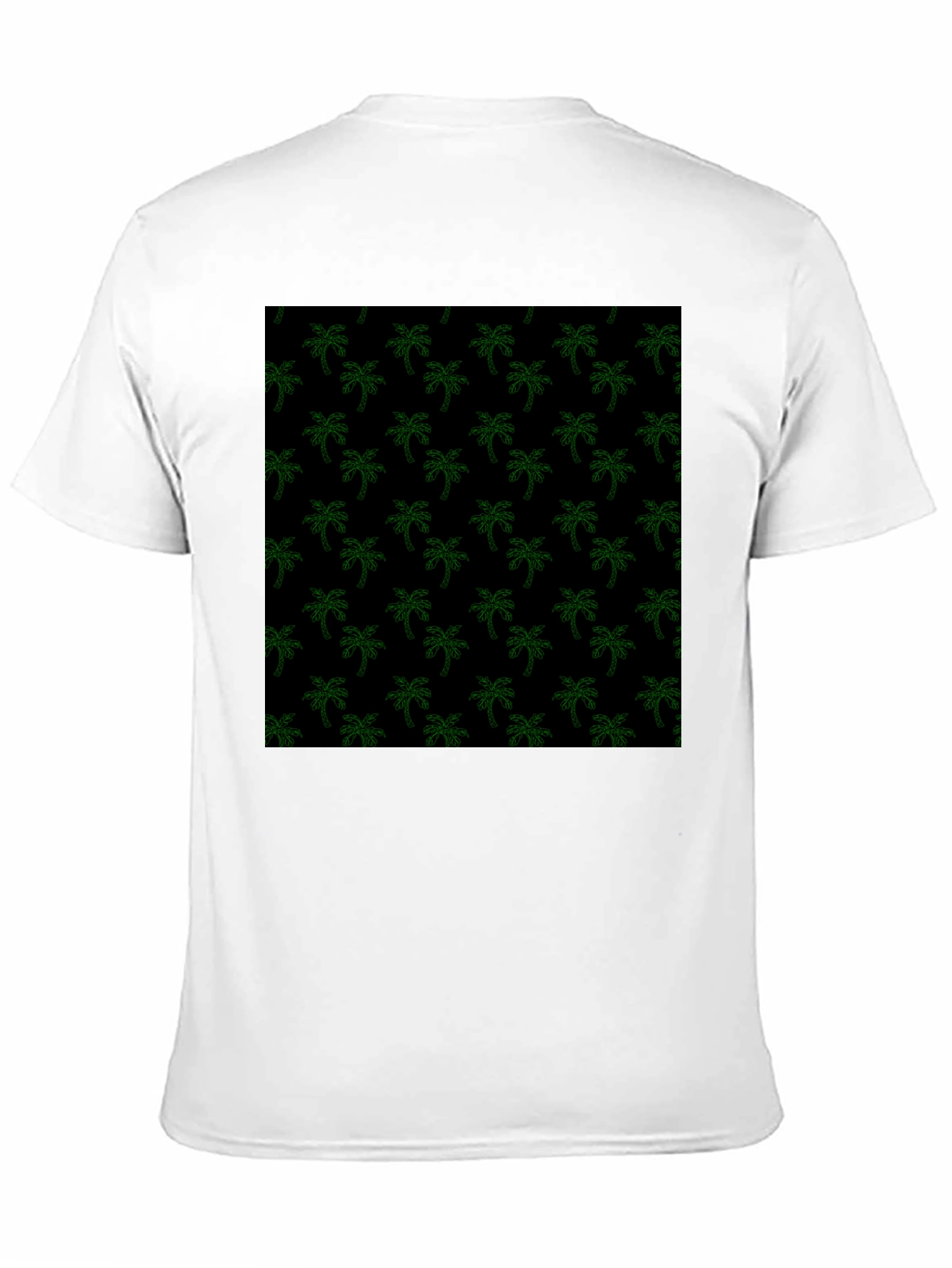 Tropical Palm Tree Print Black Tee