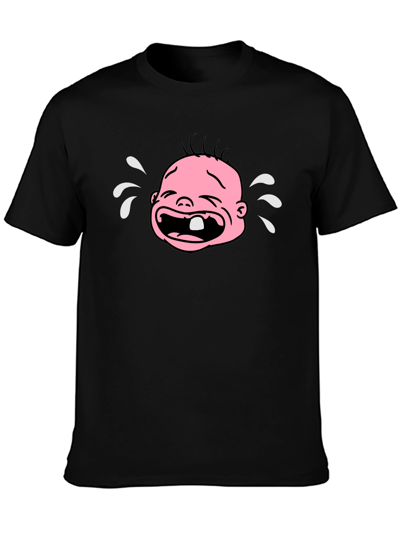 Crying Baby Graphic T-Shirt - Black Cotton Tee