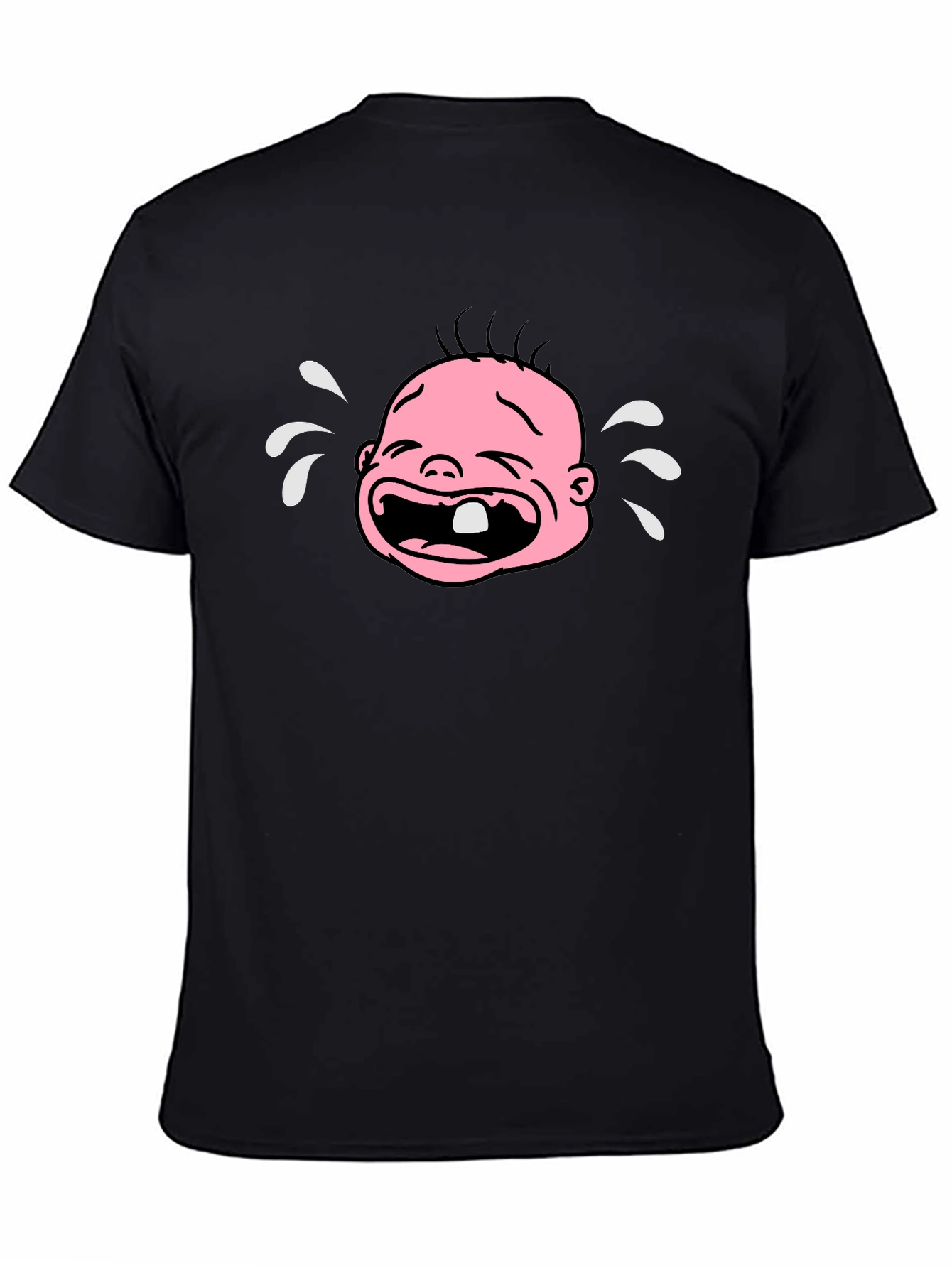 Crying Baby Graphic T-Shirt - Black Cotton Tee