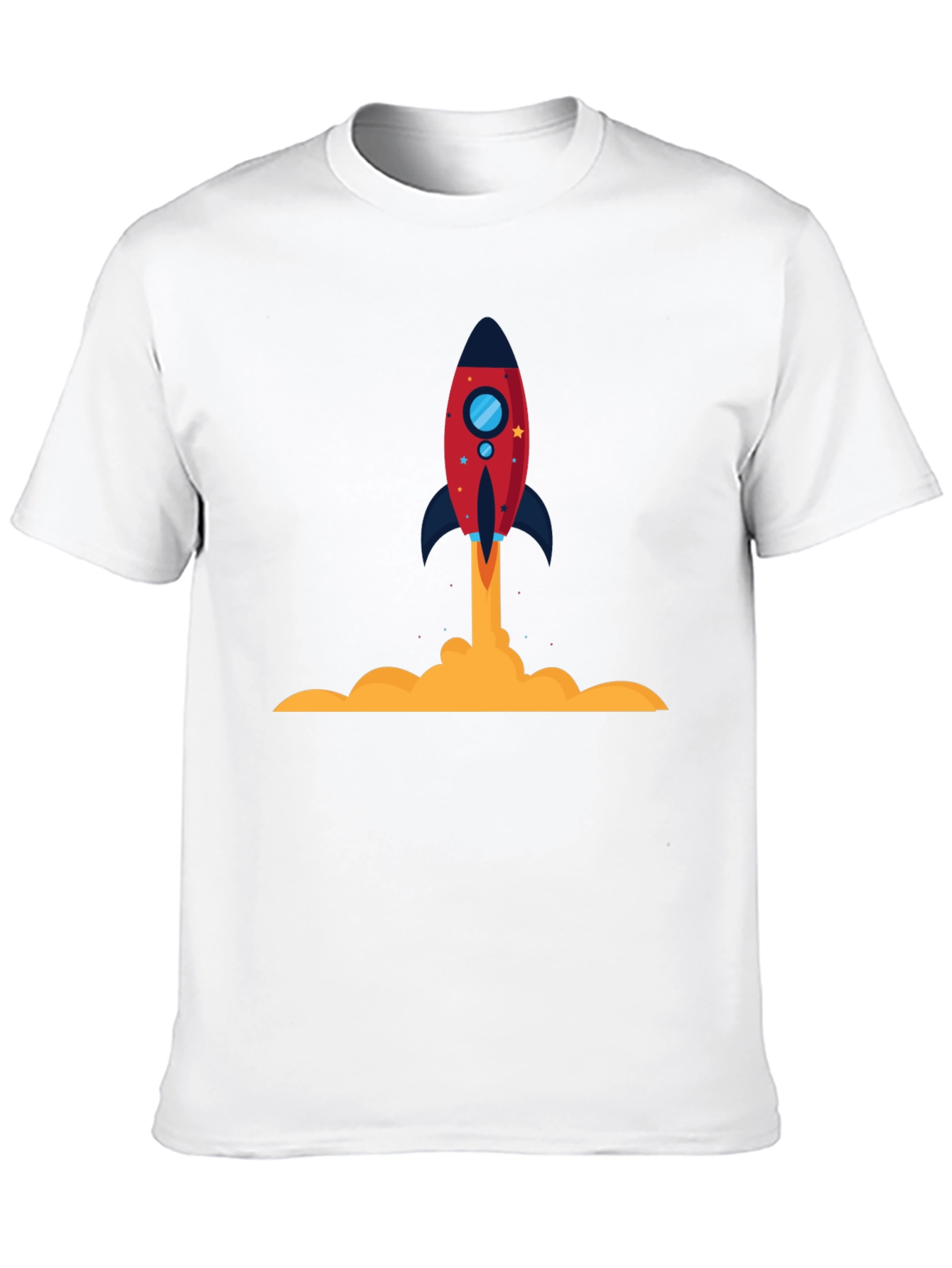 Rocket Launch Graphic Tee - Black Cotton T-Shirt