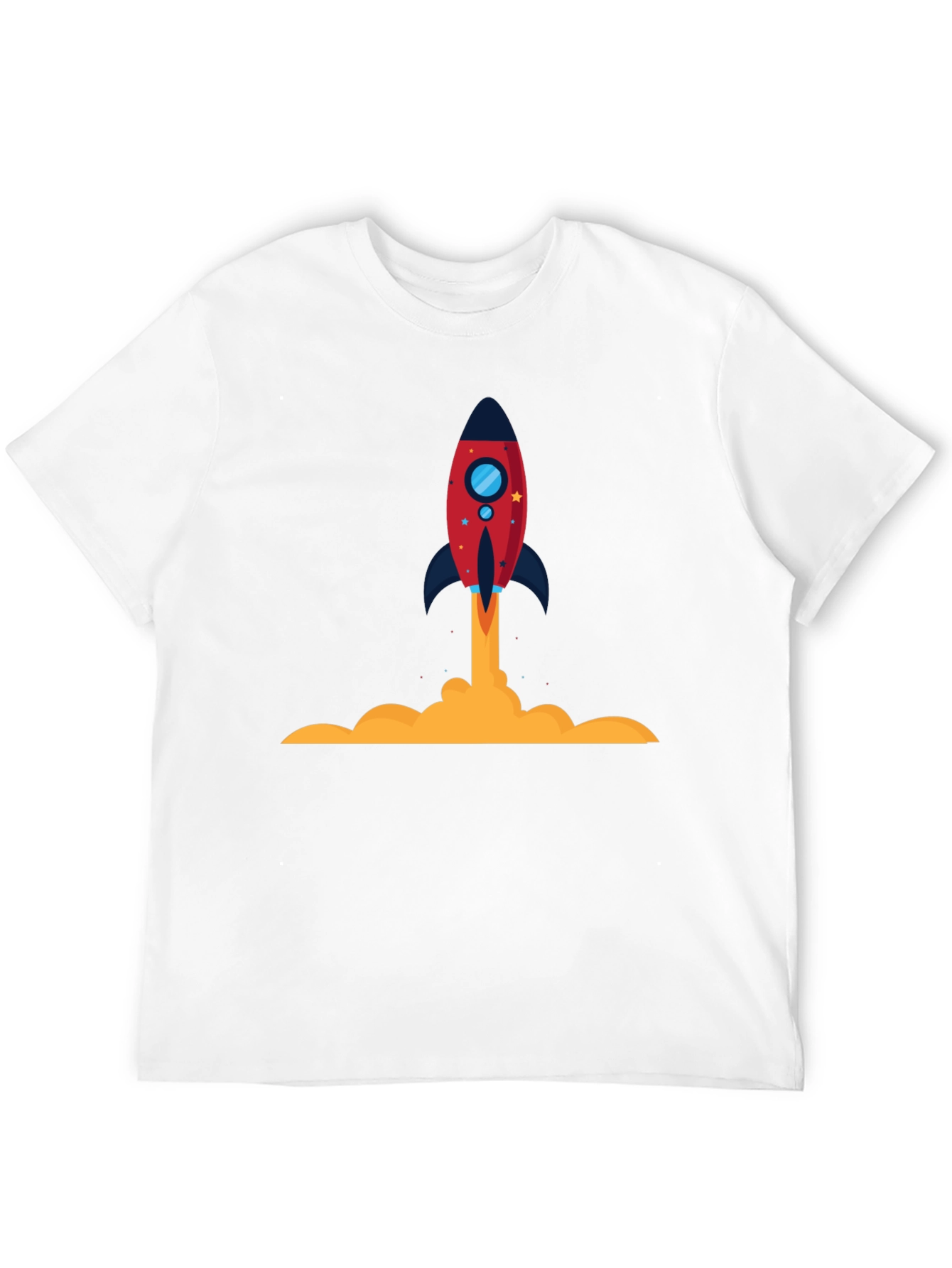 Rocket Launch Graphic Tee - Black Cotton T-Shirt