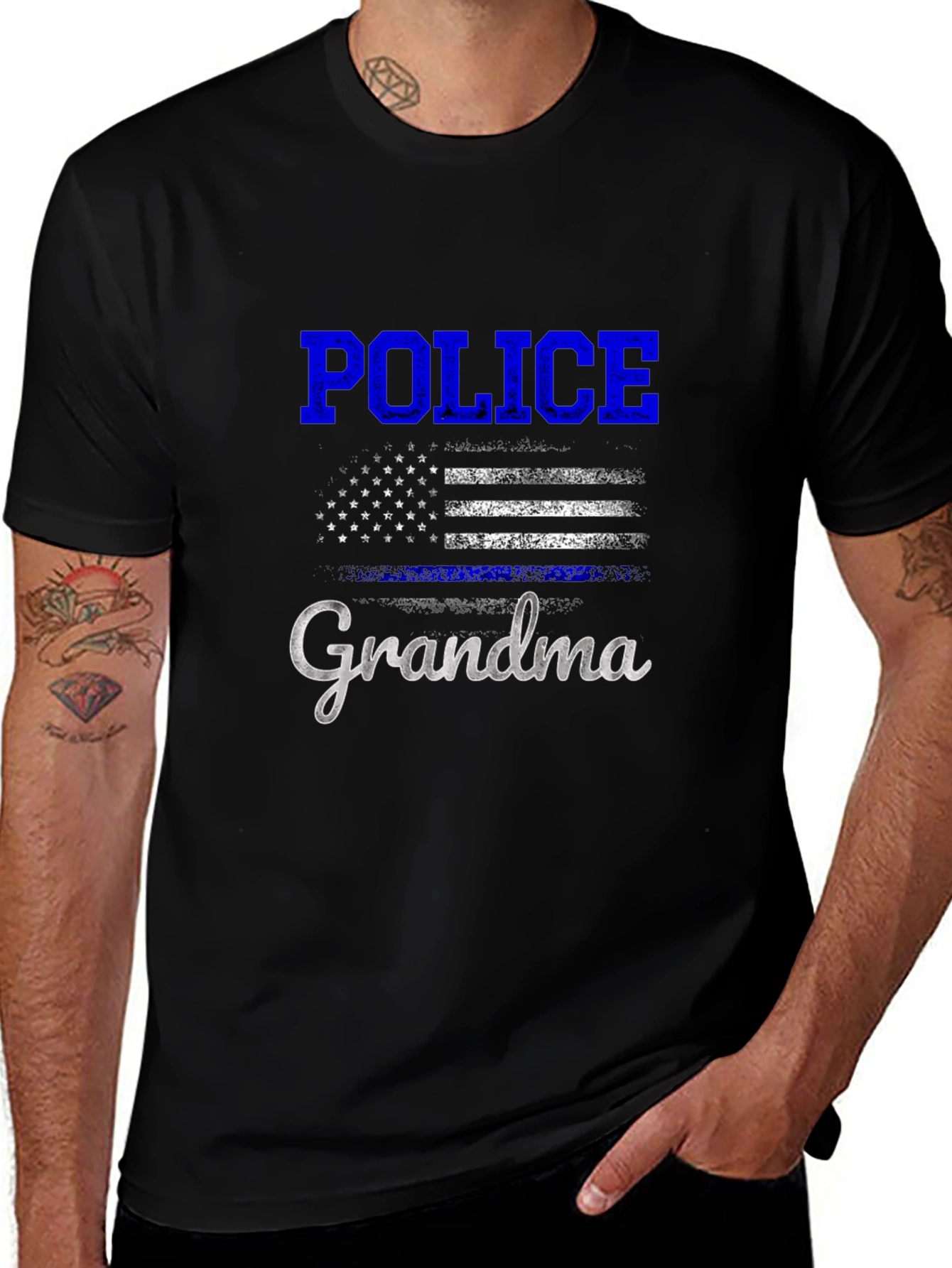 Police Grandma T-Shirt - Thin Blue Line