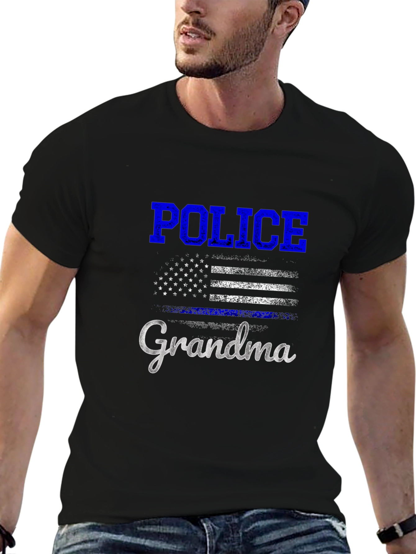 Police Grandma T-Shirt - Thin Blue Line