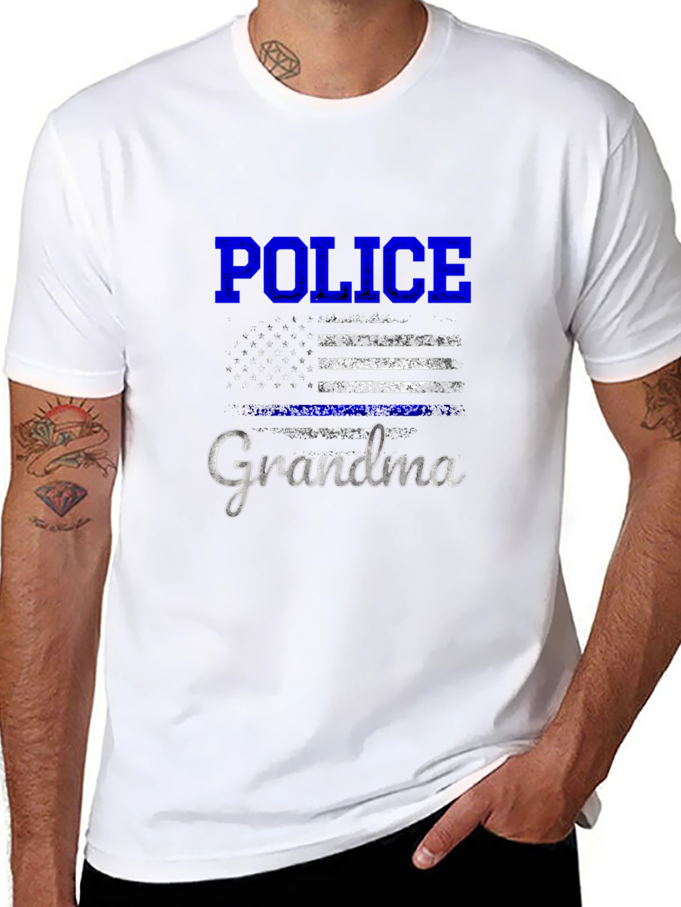 Police Grandma T-Shirt - Thin Blue Line
