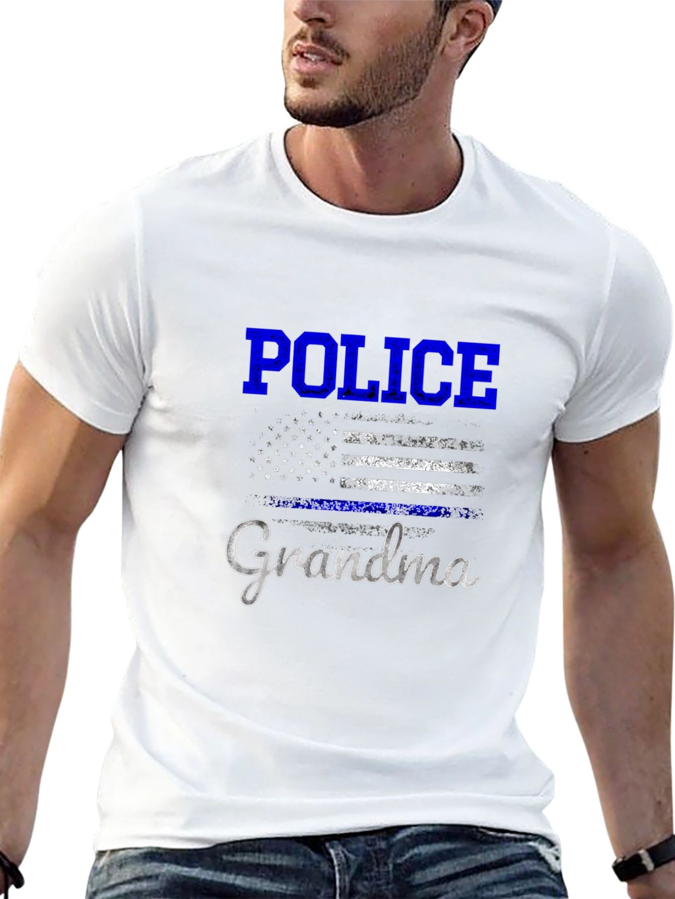 Police Grandma T-Shirt - Thin Blue Line