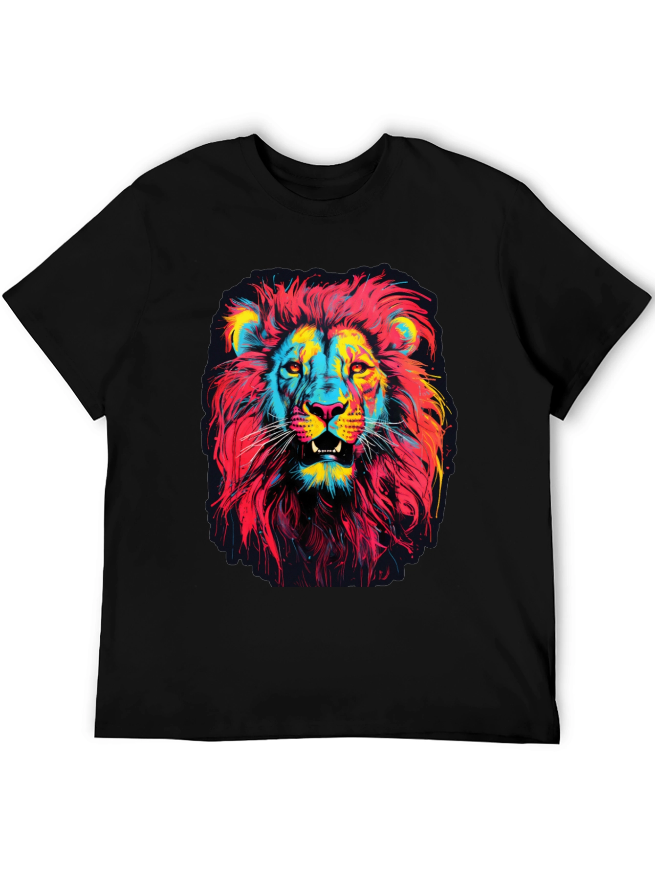 Vibrant Lion Graphic Print Mens T-Shirt