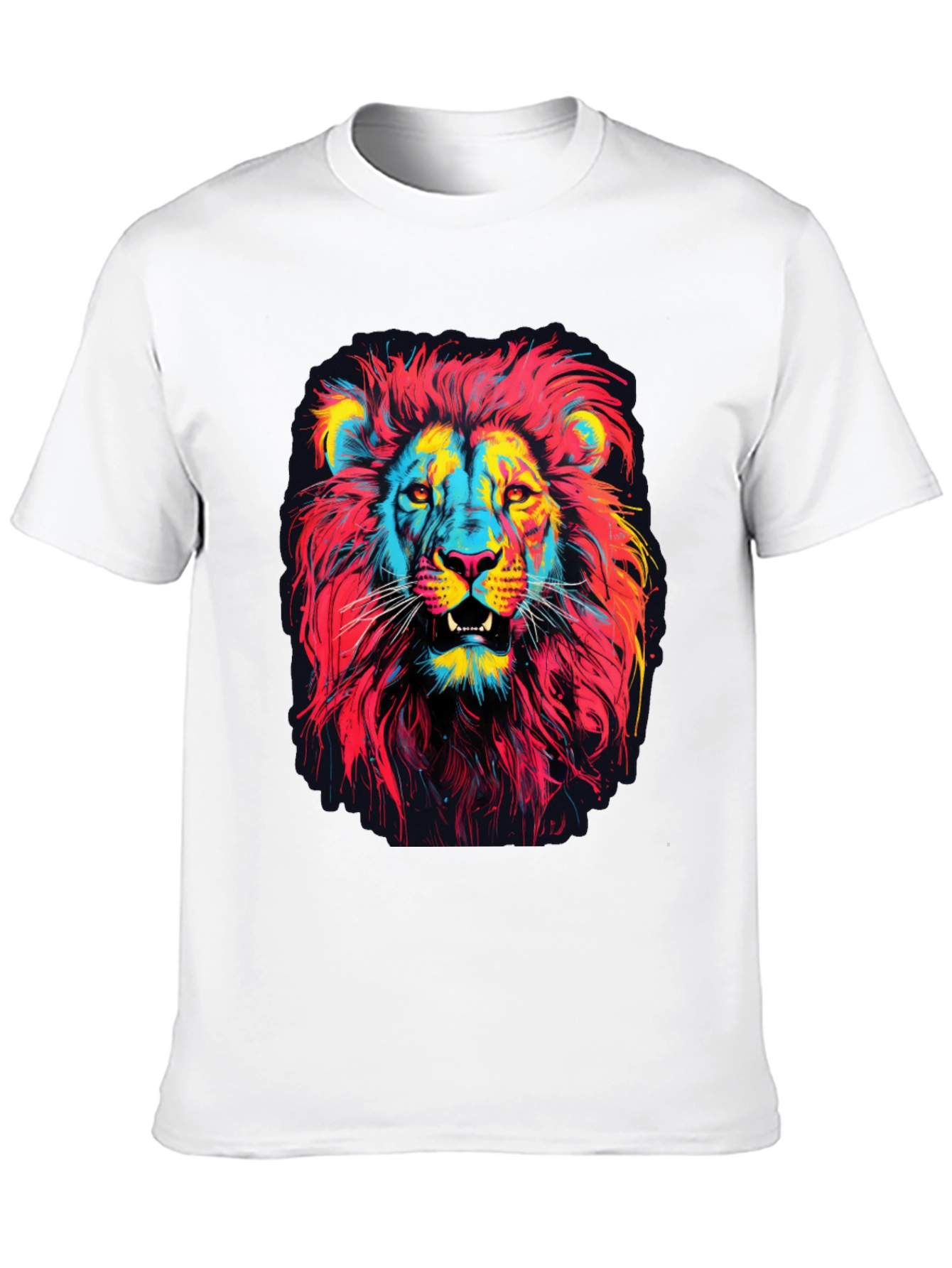 Vibrant Lion Graphic Print Mens T-Shirt