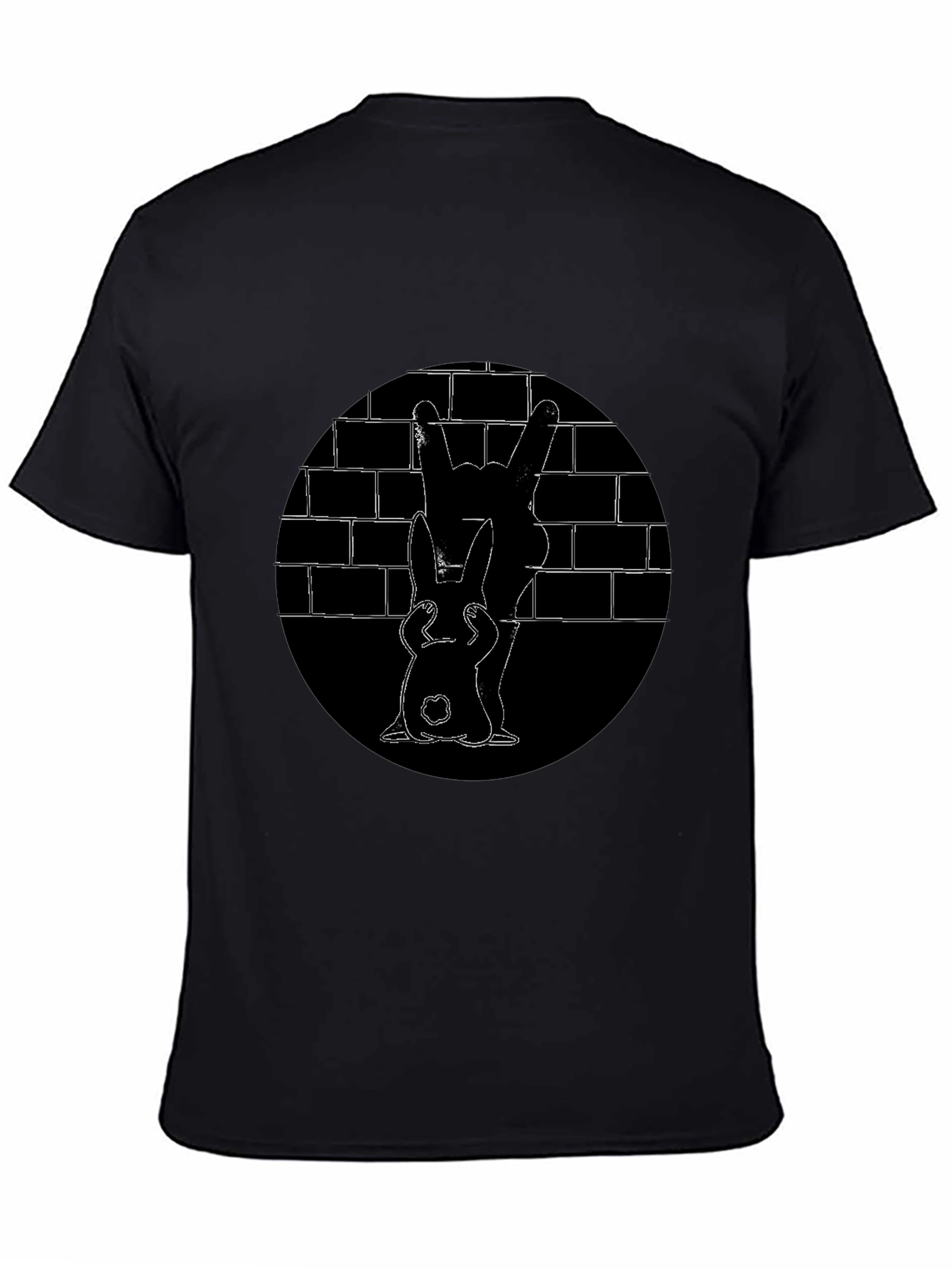 Black Bunny Brick Wall Graphic Tee