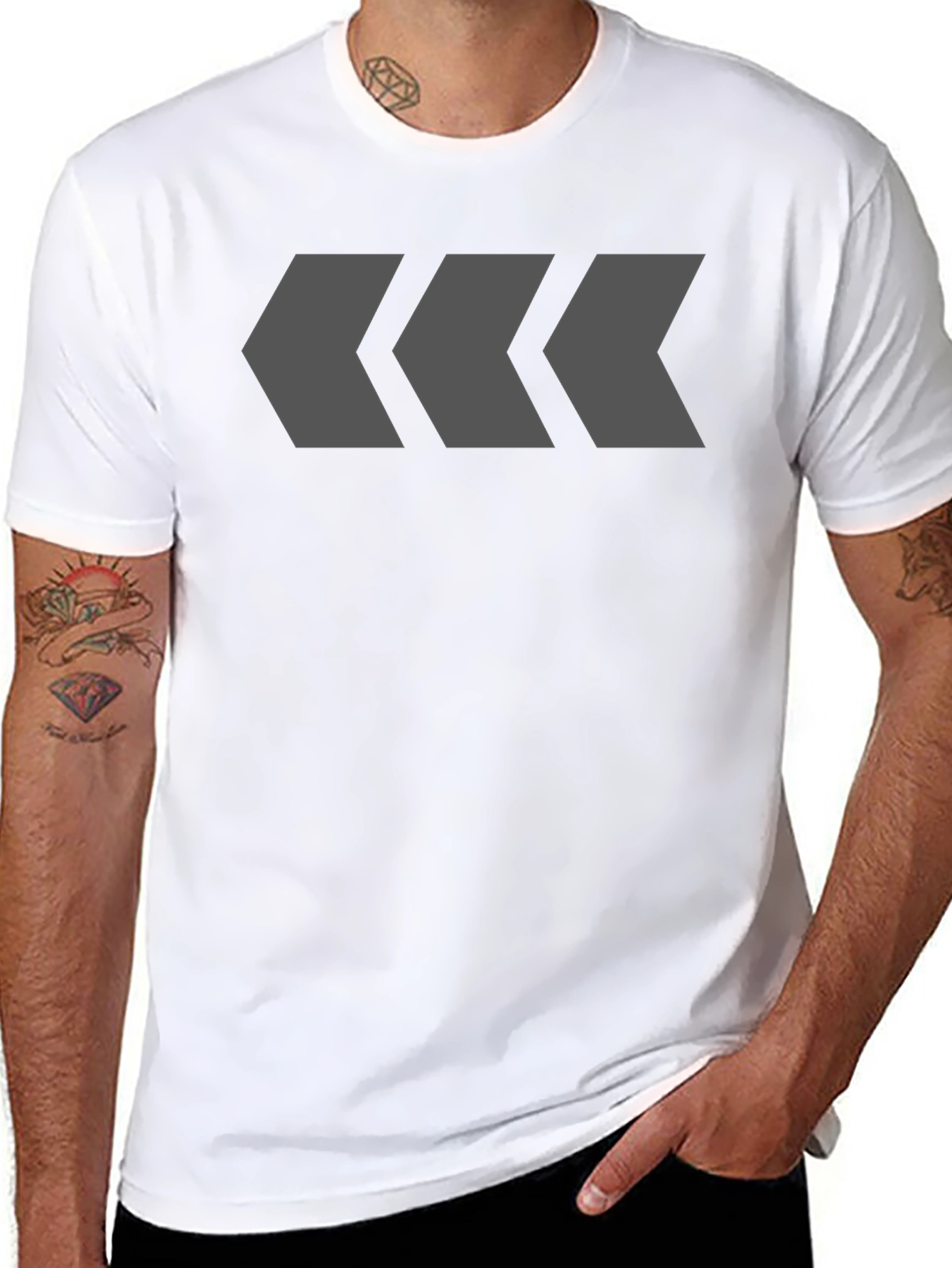 Modern Arrow Graphic Tee - Black Cotton Blend
