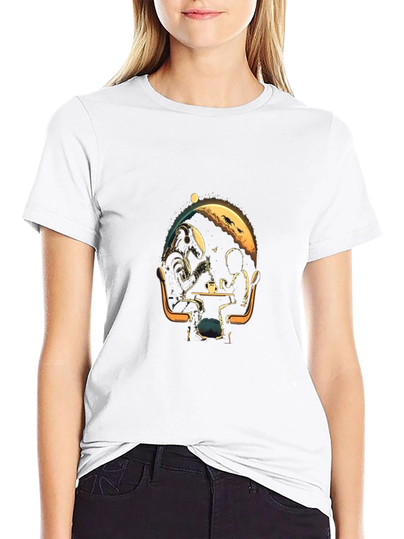 Astronaut Coffee Break Graphic T-Shirt