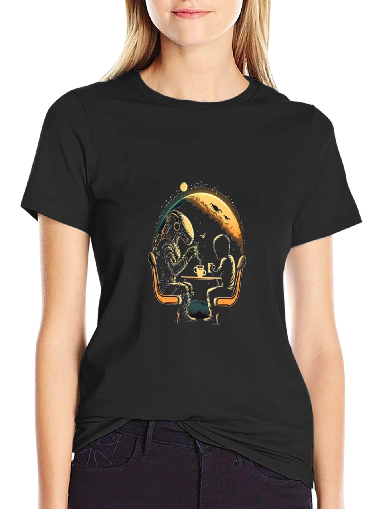 Astronaut Coffee Break Graphic T-Shirt