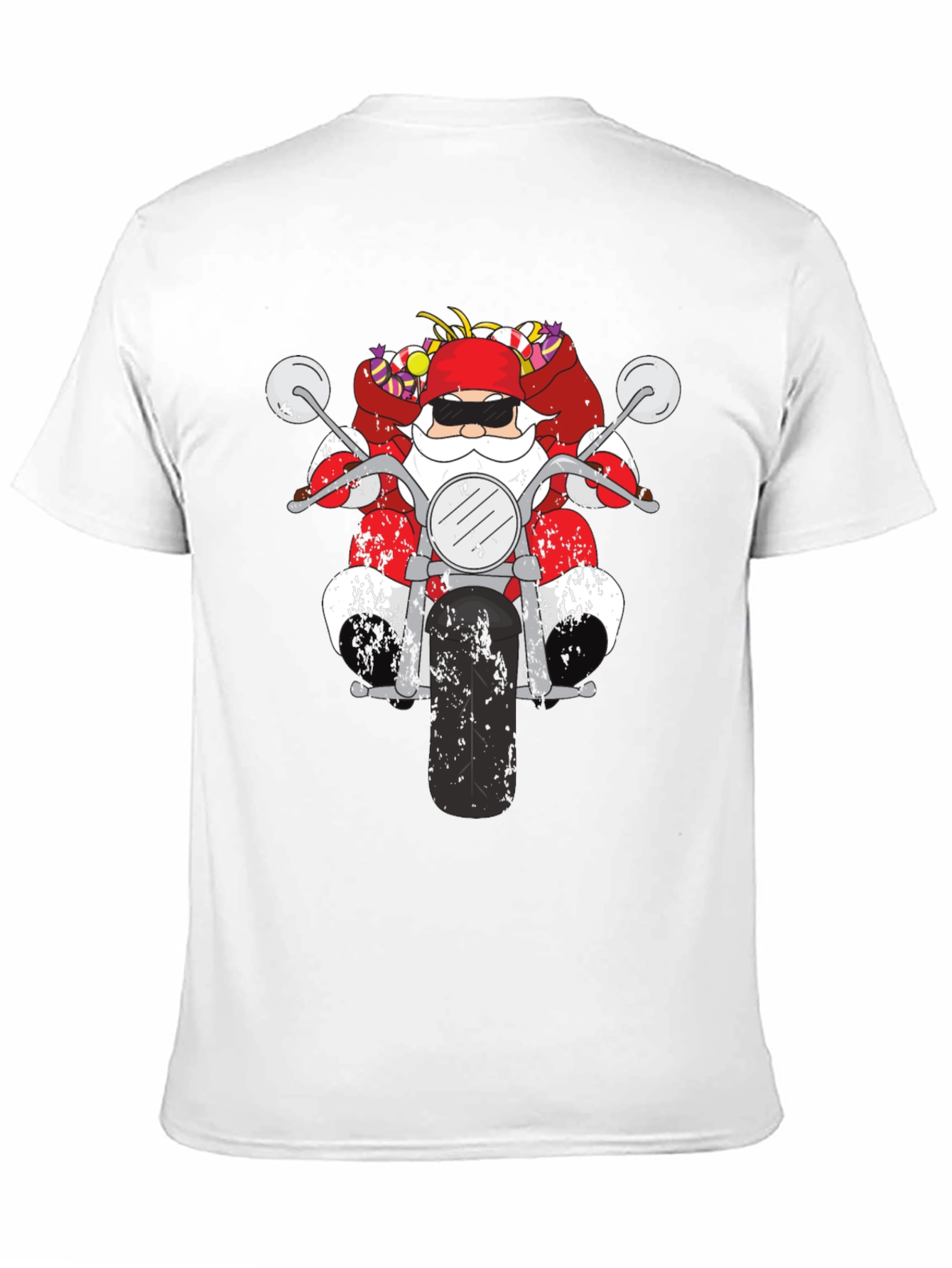 Santa Motorcycle Graphic Tee - Black