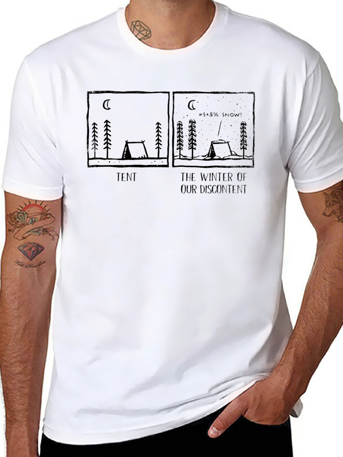 Winter Discontent Tent T-Shirt | Comfy Black Tee
