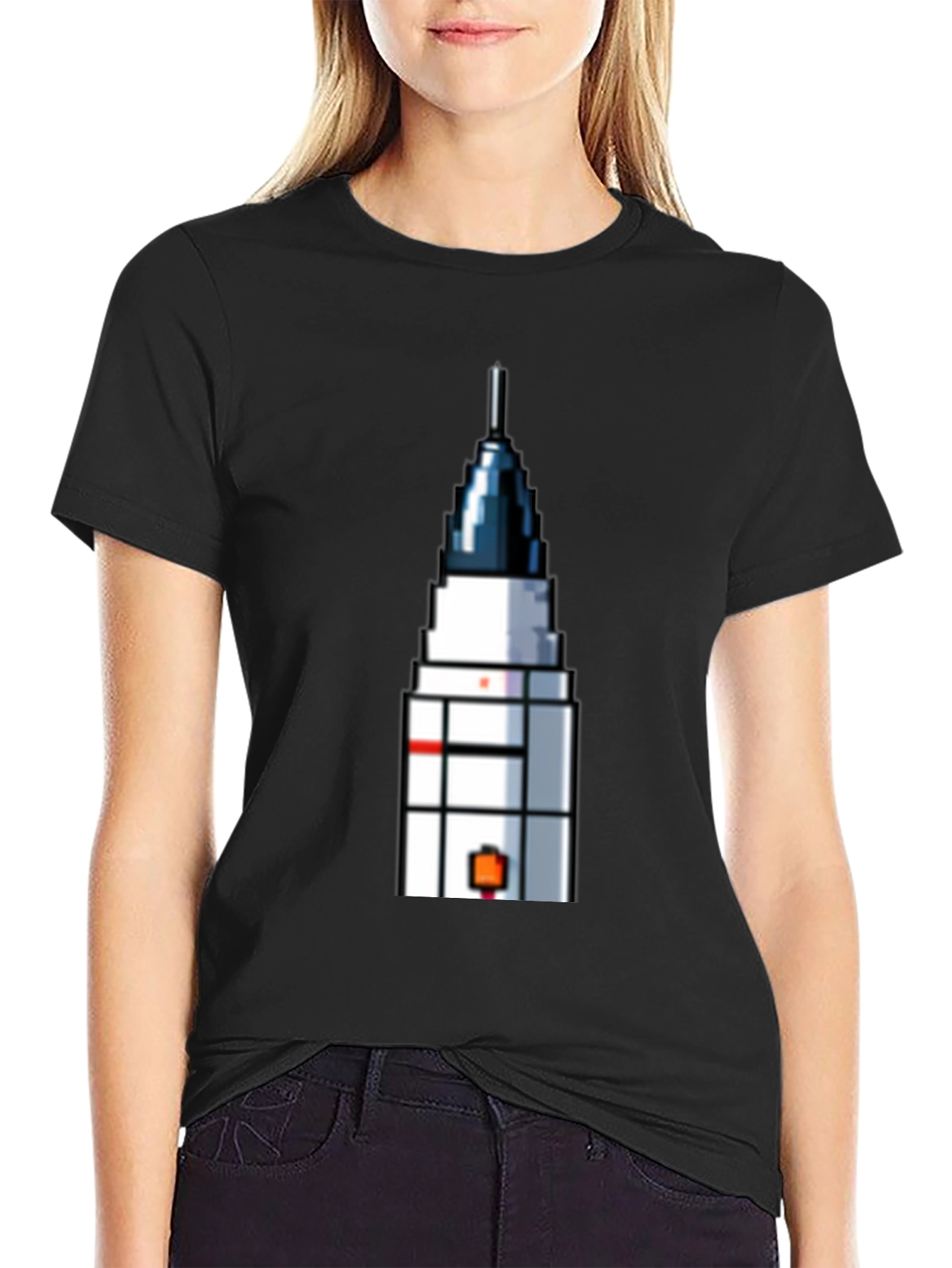 Pixel Art Rocket T-Shirt - Retro Space Fan Tee