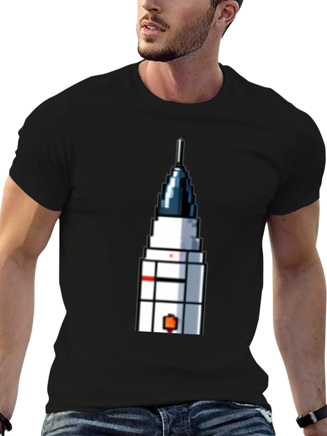 Pixel Art Rocket T-Shirt - Retro Space Fan Tee