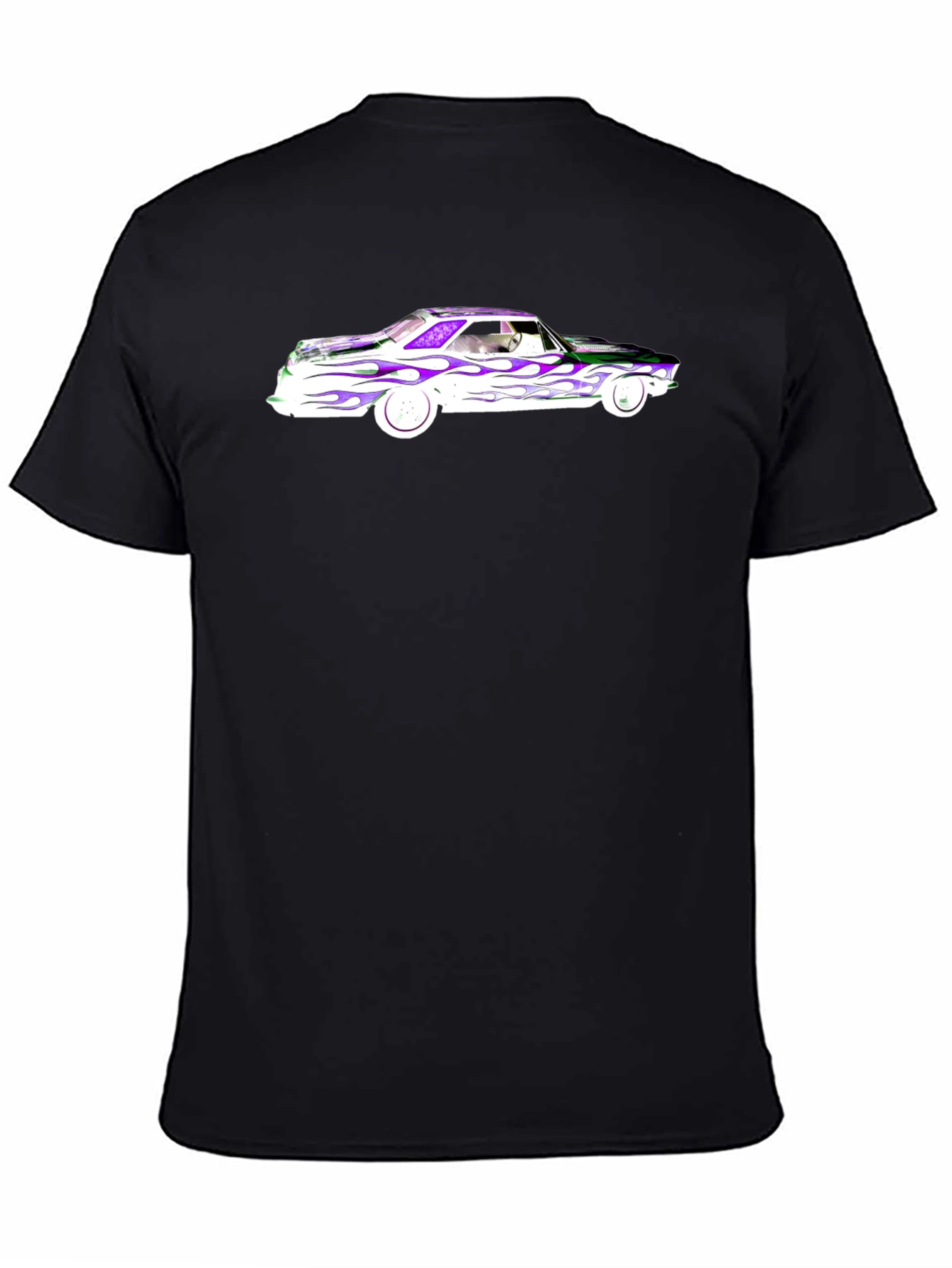 Flamed Car Graphic T-Shirt - Cool Black Tee