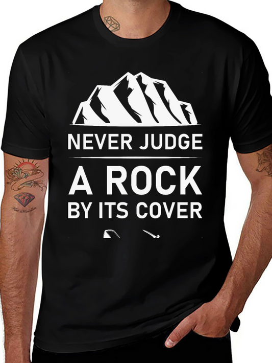 Never Judge a Rock Black Graphic Tee