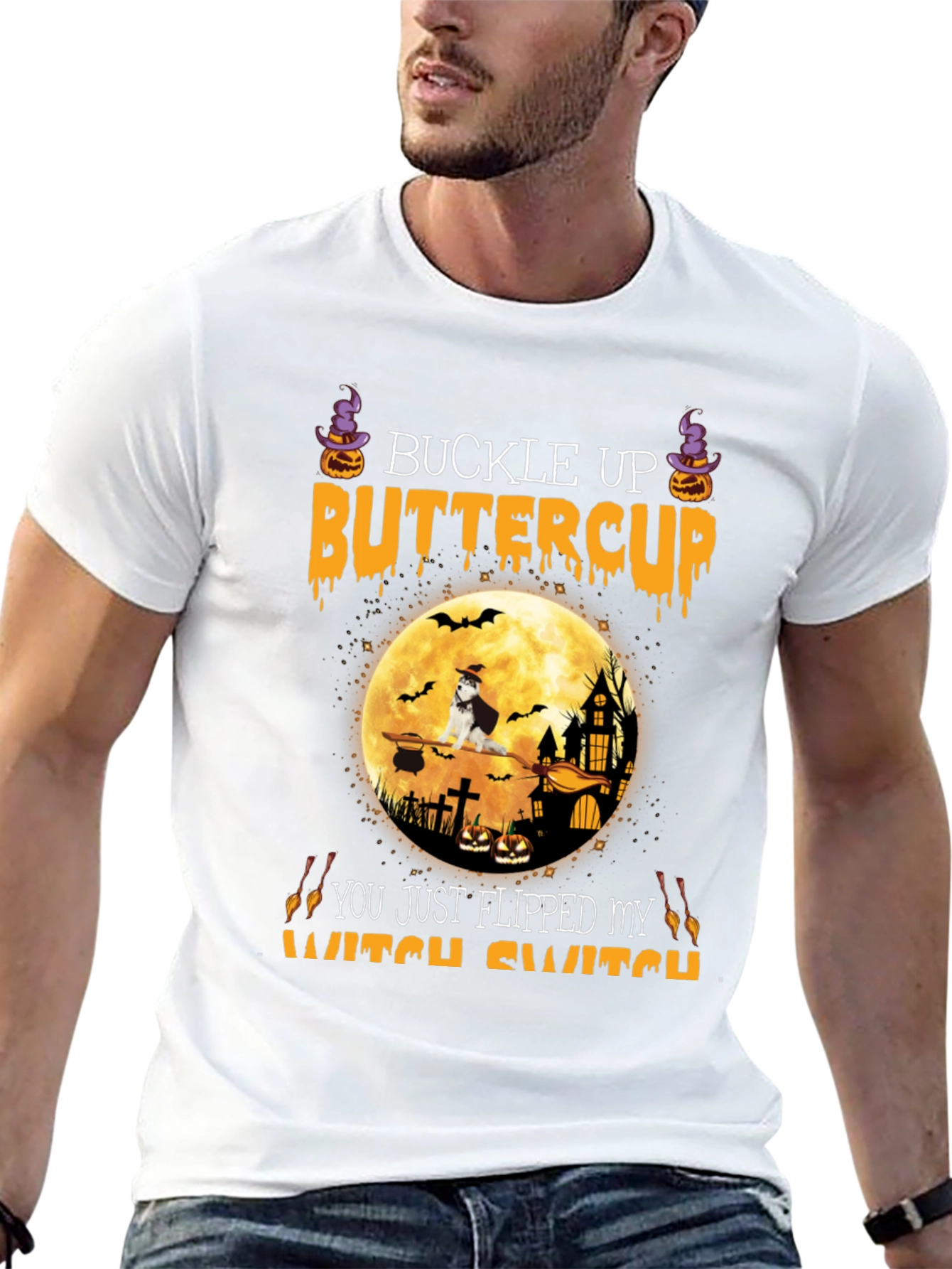 Halloween Dog T-Shirt - Buckle Up Buttercup