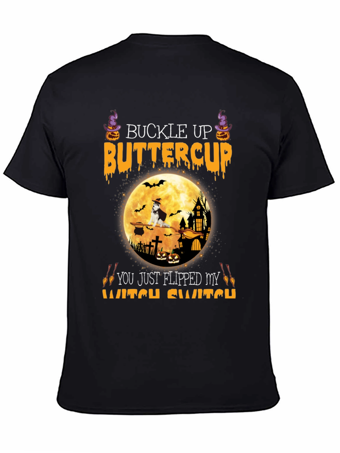 Halloween Dog T-Shirt - Buckle Up Buttercup