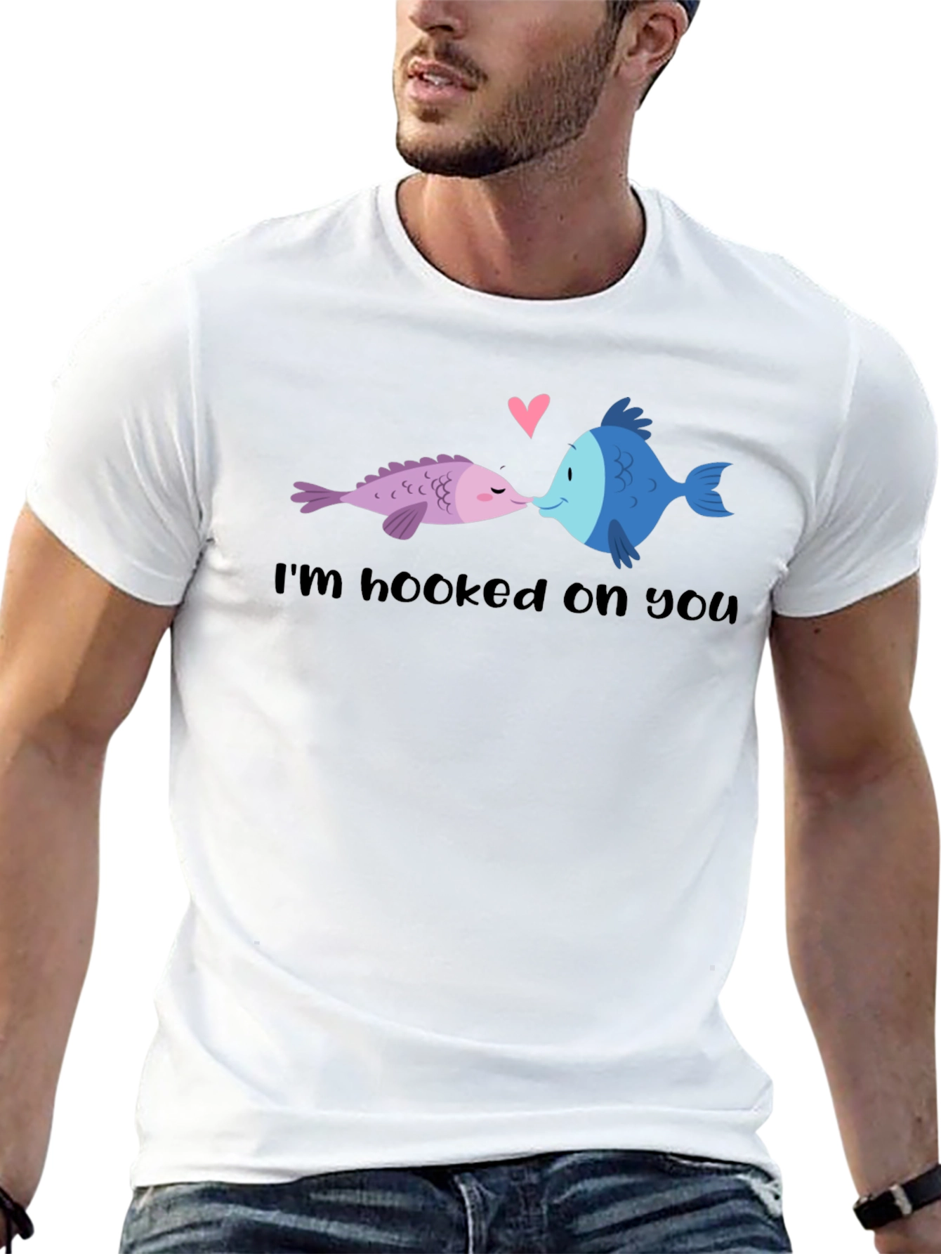Hooked on You Fish Graphic T-Shirt