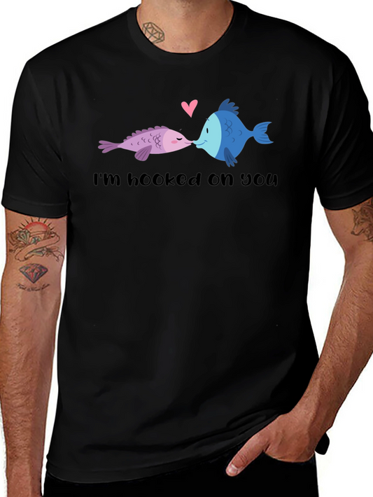 Hooked on You Fish Graphic T-Shirt