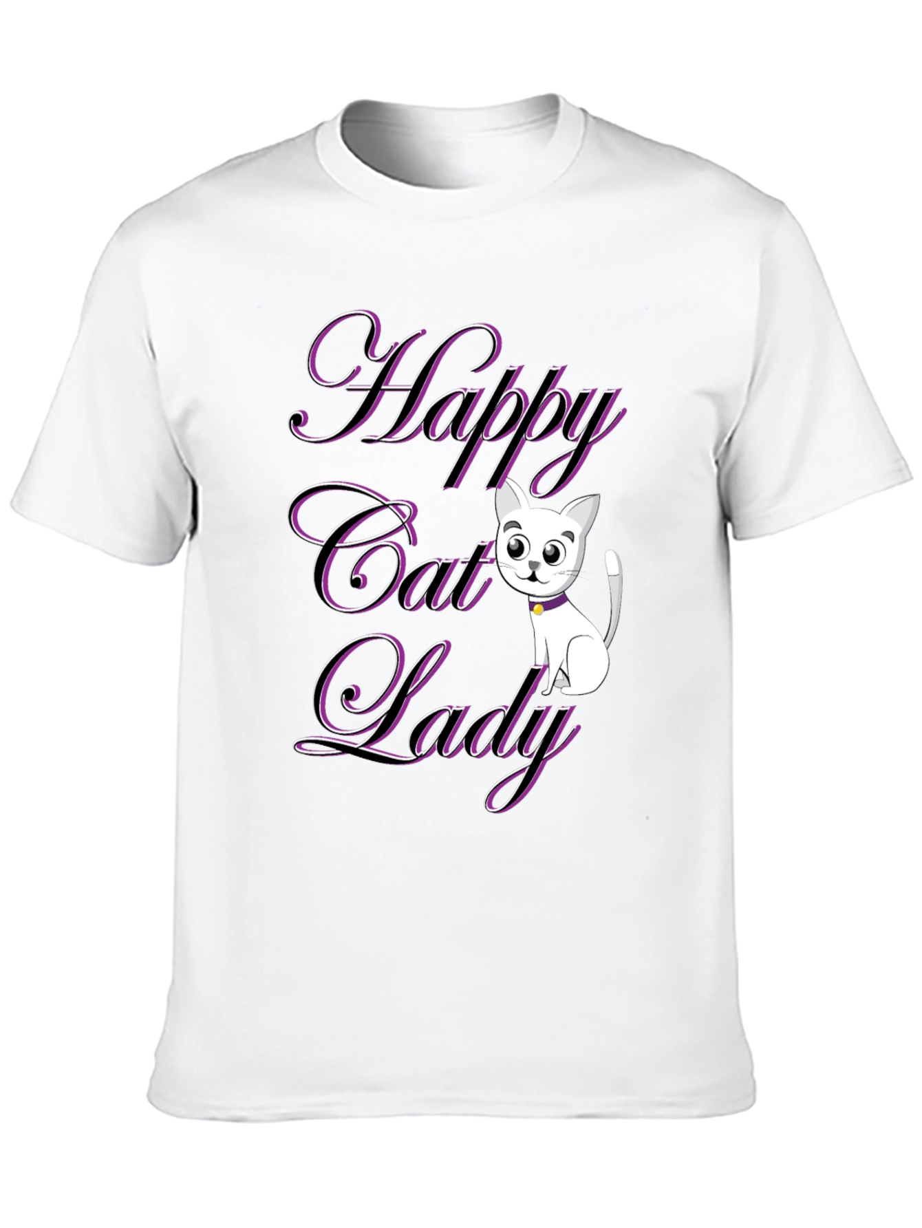 Happy Cat Lady T-Shirt - Black