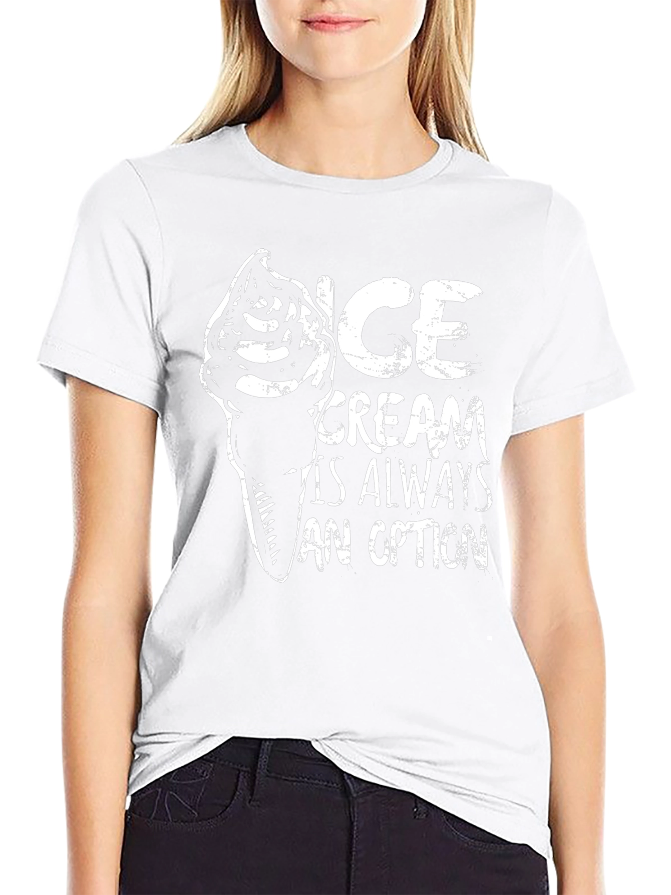 Ice Cream is Always an Option Black Graphic Tee