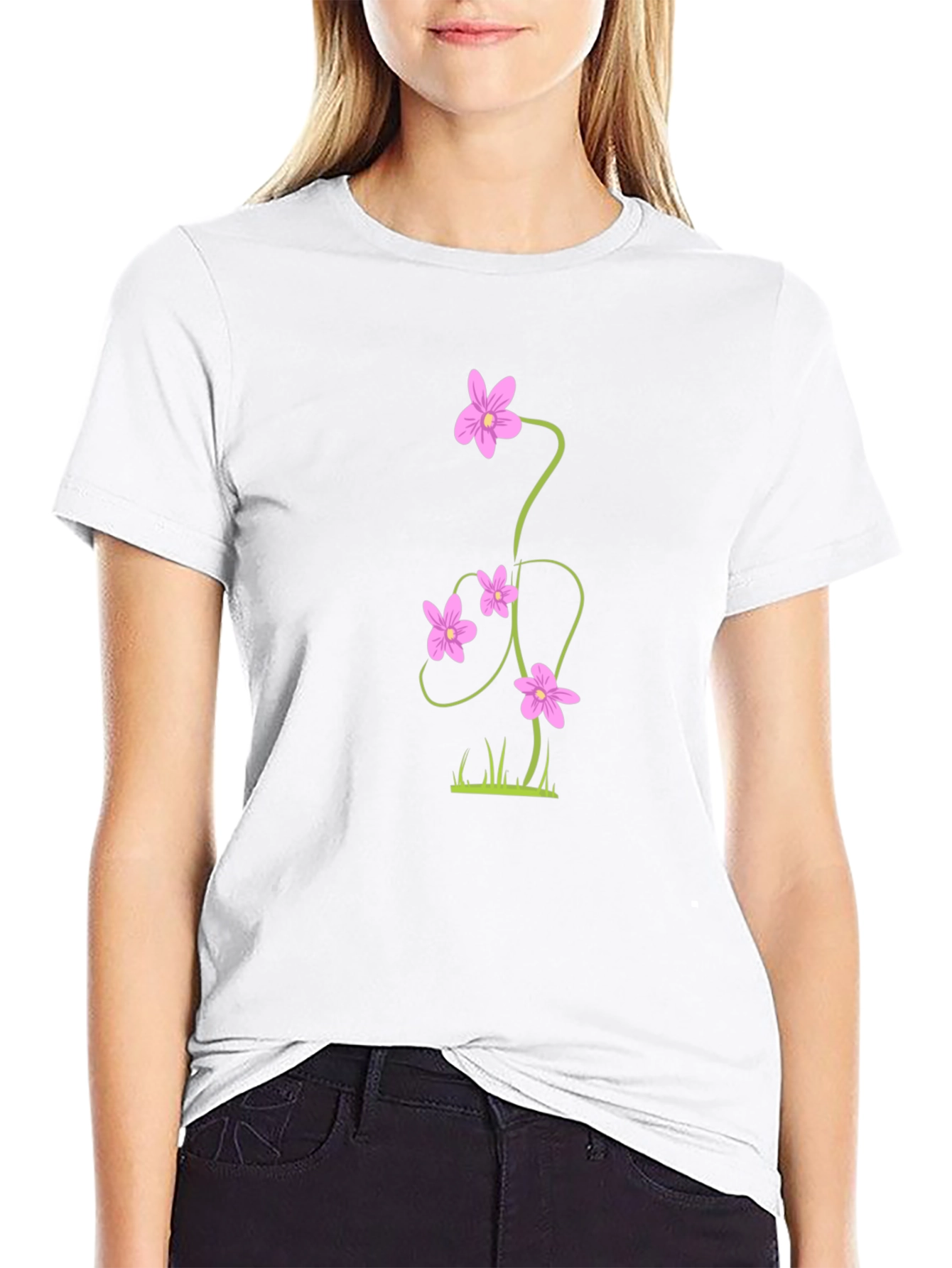 Floral Graphic Black T-Shirt