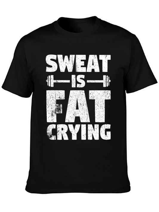 Sweat Is Fat Crying Gym Workout T-Shirt