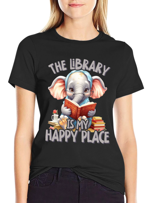 Library Elephant T-Shirt - Happy Place Design