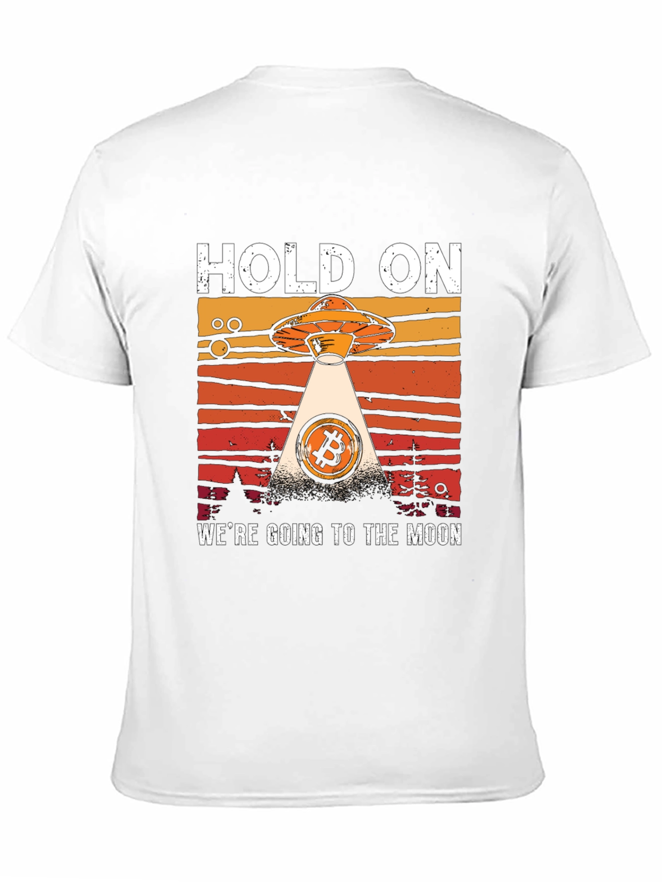 Bitcoin To The Moon UFO Graphic T-Shirt