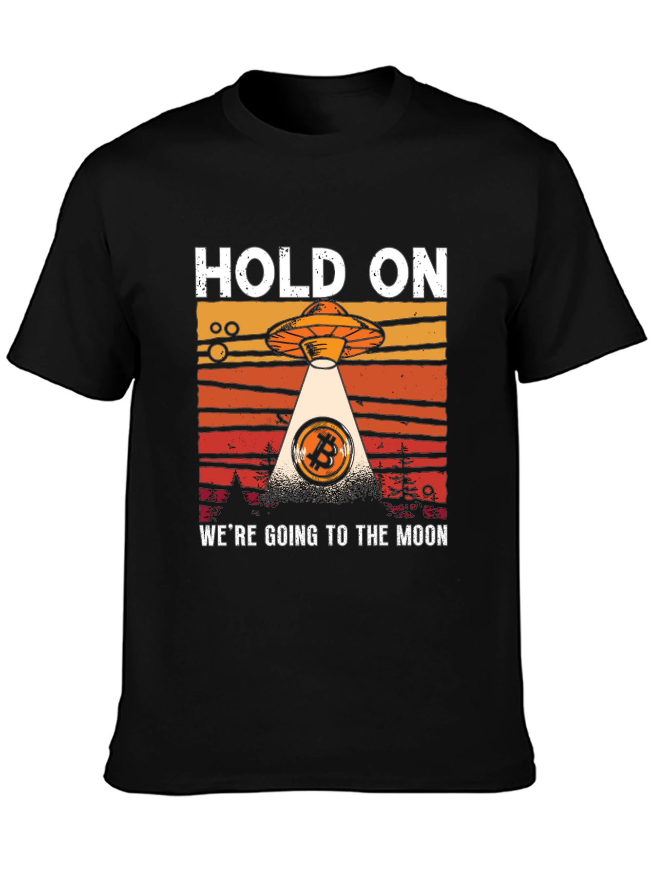 Bitcoin To The Moon UFO Graphic T-Shirt