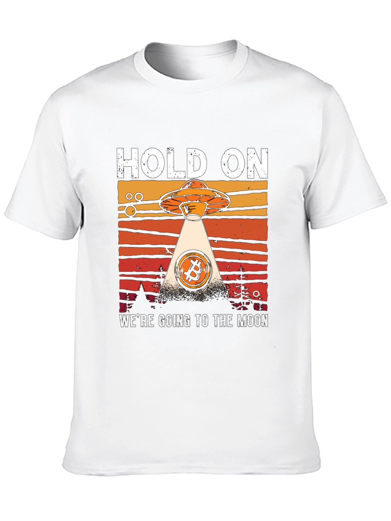 Bitcoin To The Moon UFO Graphic T-Shirt