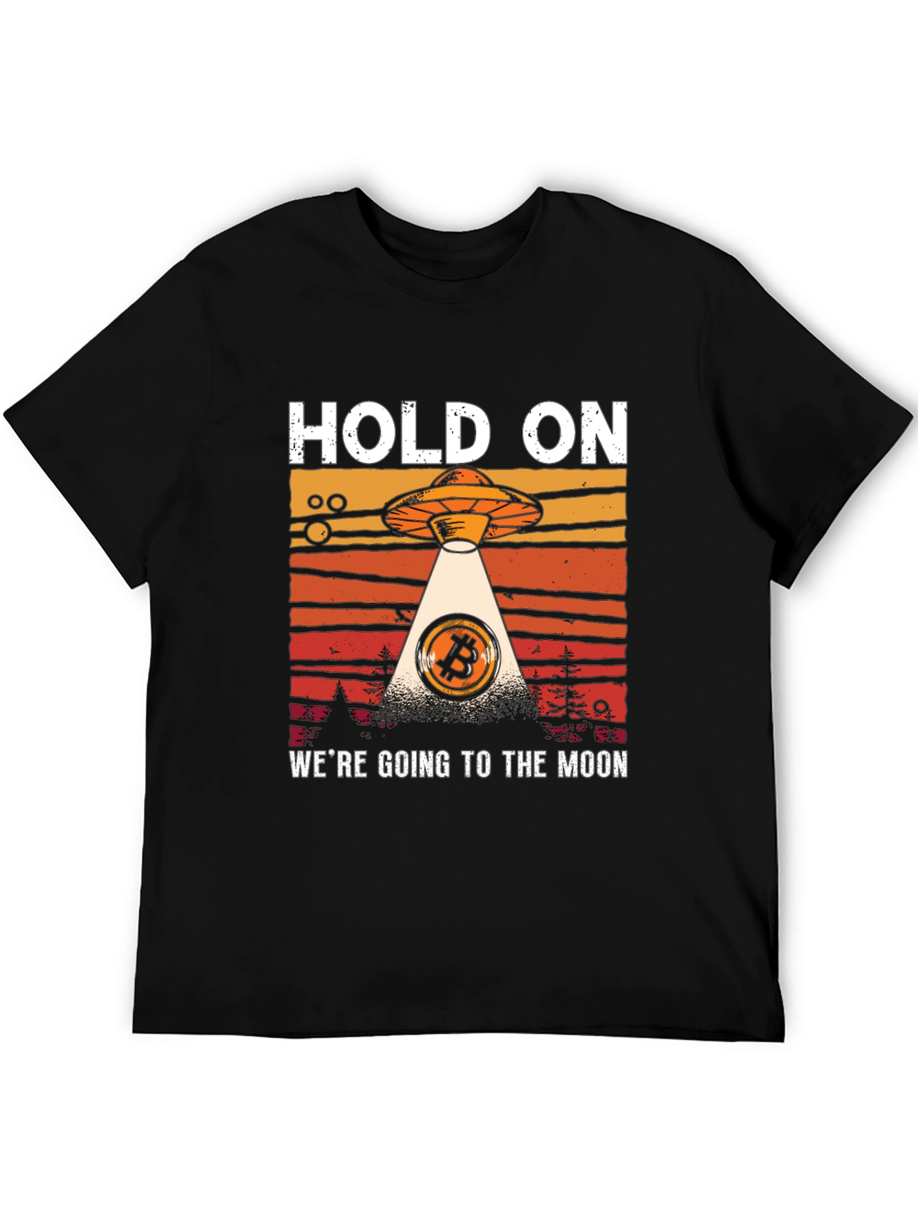 Bitcoin To The Moon UFO Graphic T-Shirt