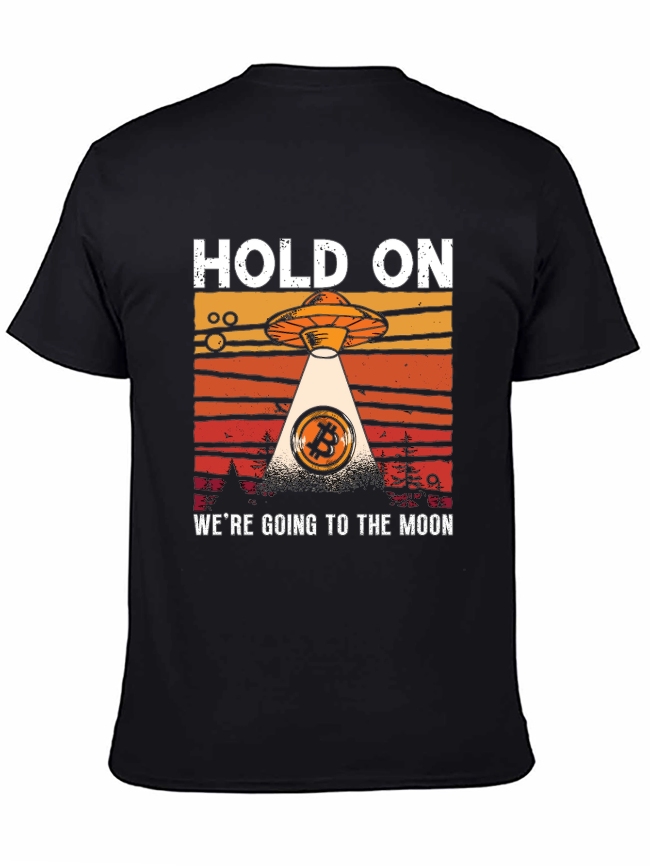 Bitcoin To The Moon UFO Graphic T-Shirt