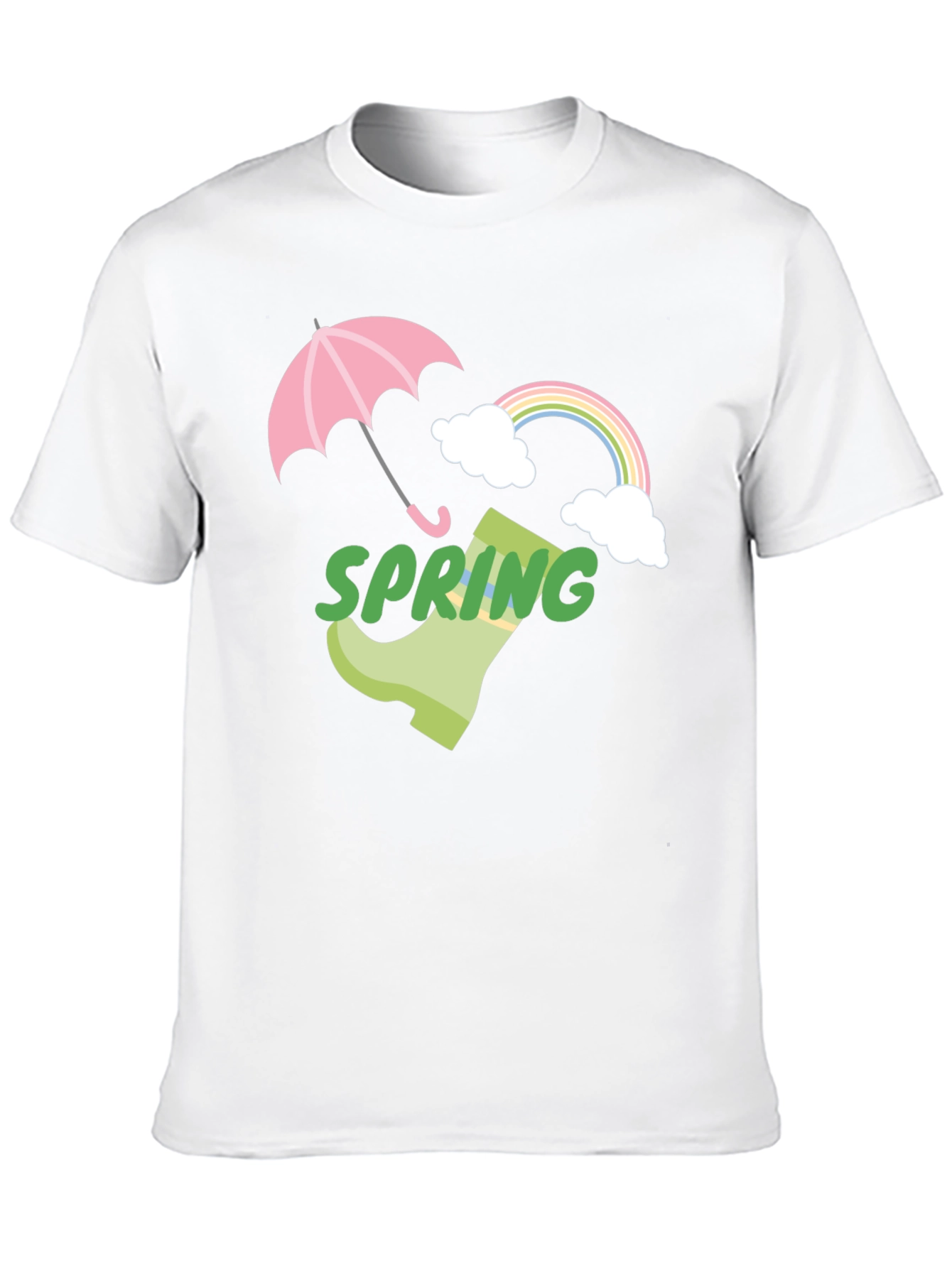 Spring Showers Graphic Tee - Black Cotton T-Shirt