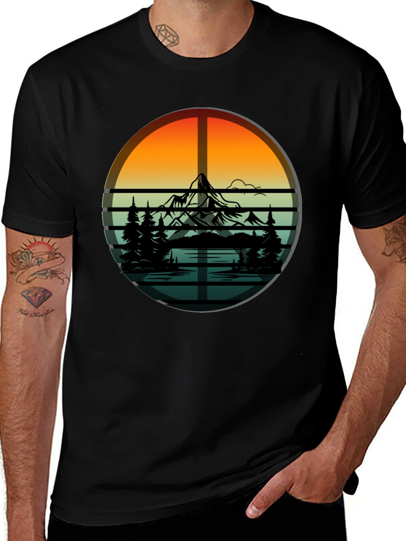 Mountain & Trees Graphic Tee - Nature Lovers T-Shirt