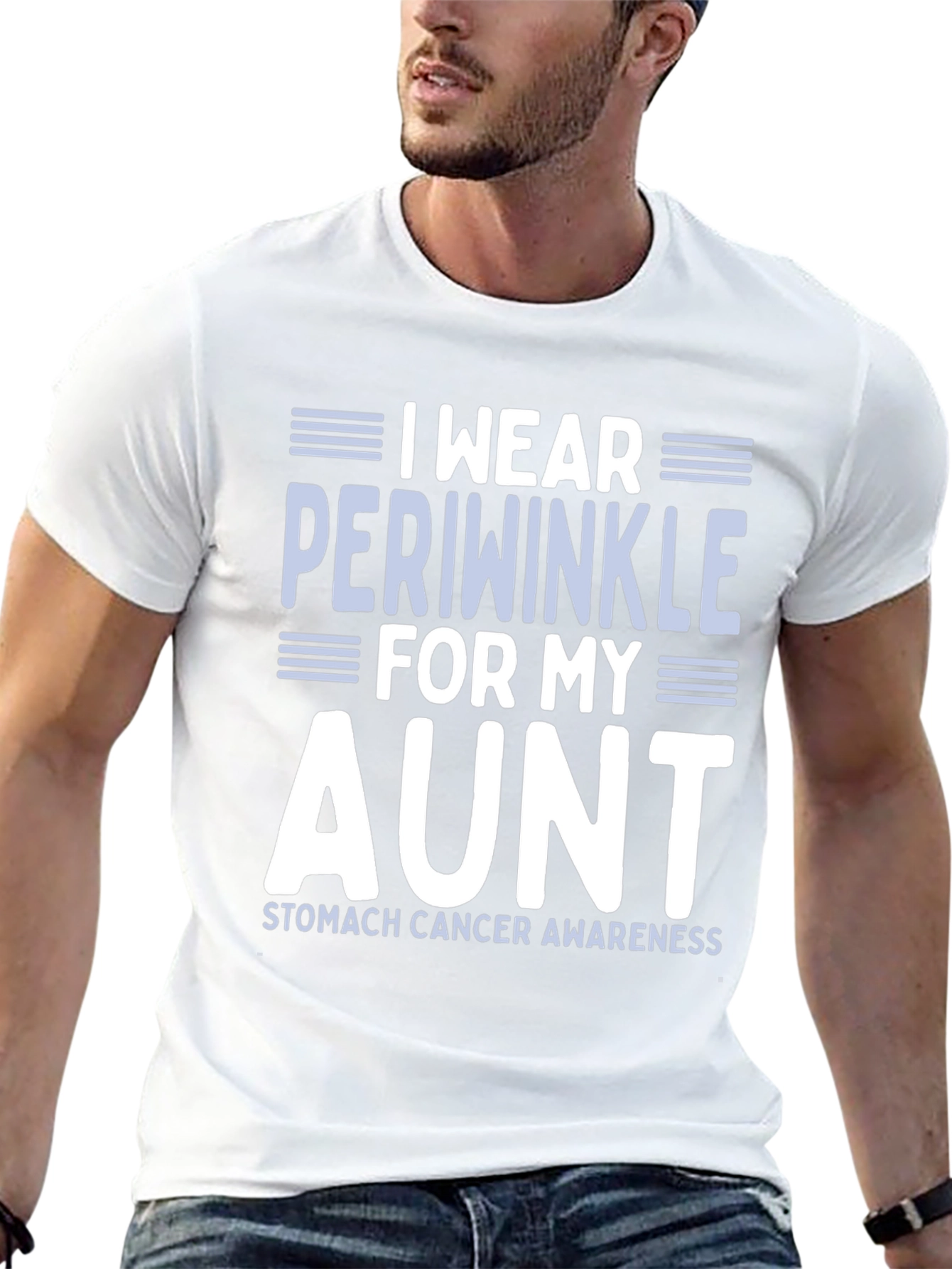 Periwinkle Aunt Stomach Cancer Awareness T-Shirt