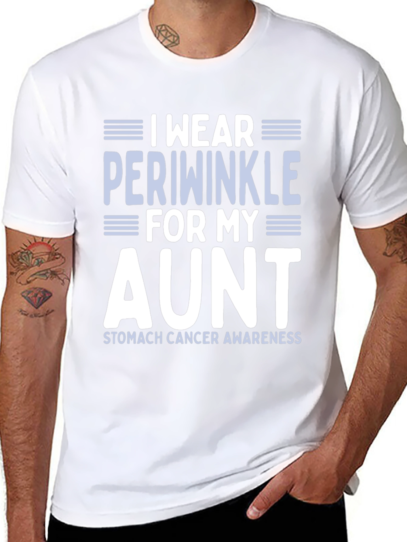 Periwinkle Aunt Stomach Cancer Awareness T-Shirt