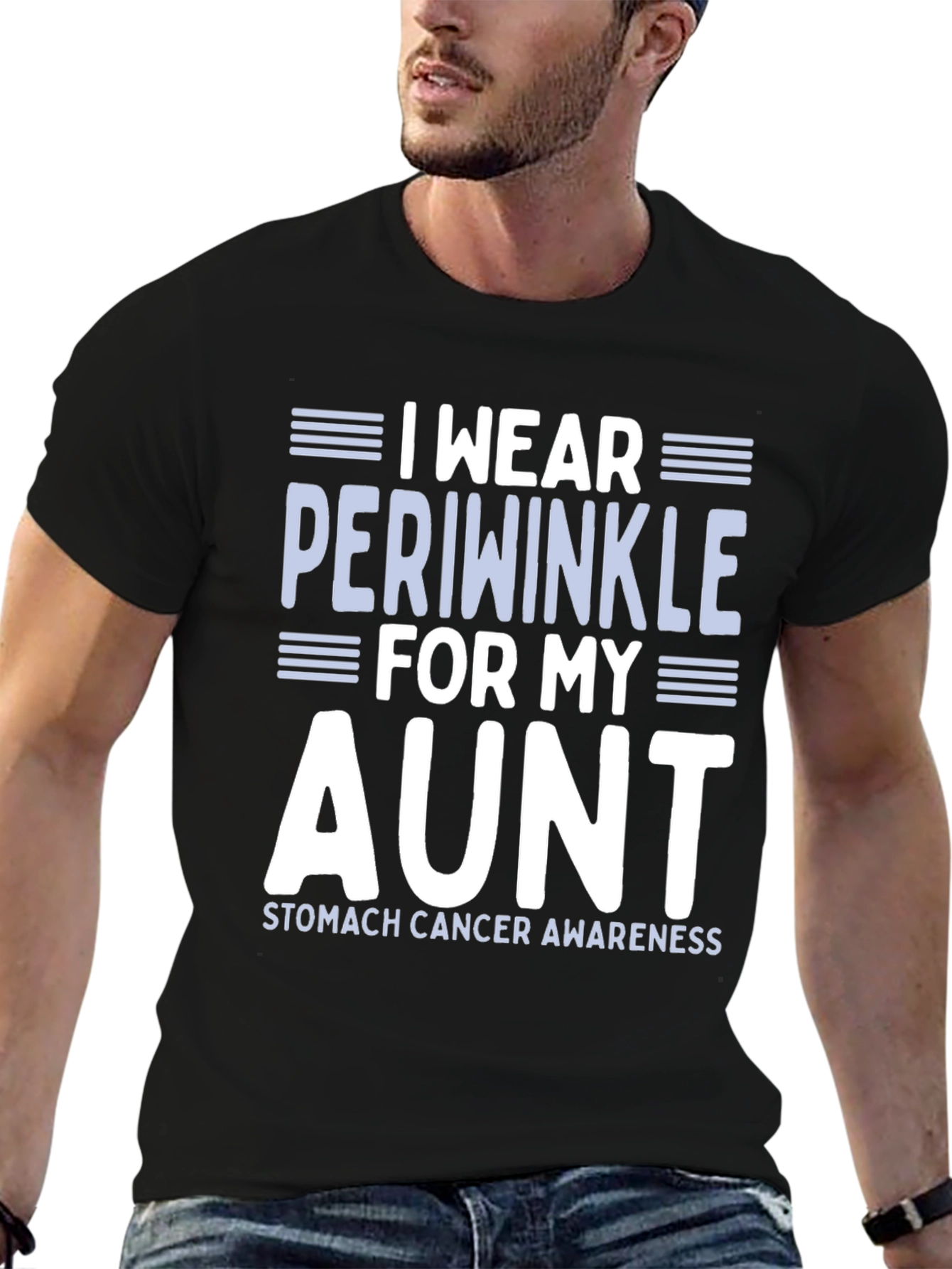 Periwinkle Aunt Stomach Cancer Awareness T-Shirt
