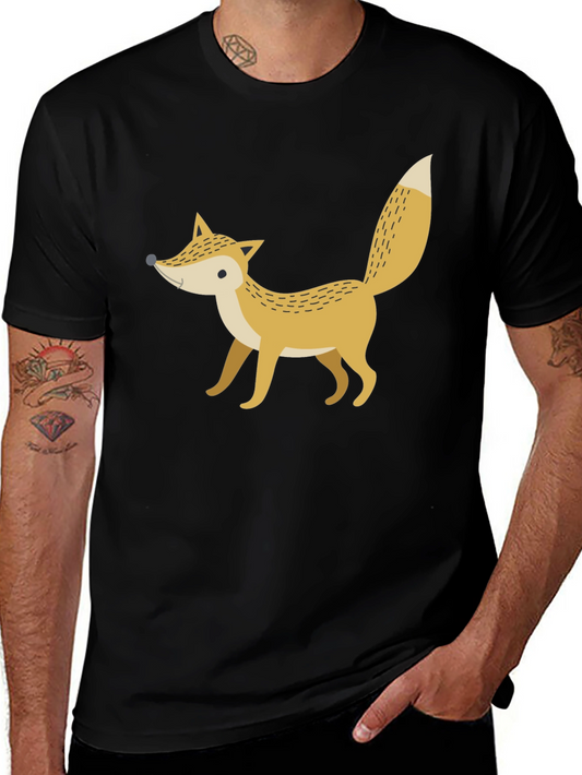 Fox Graphic Print Black T-Shirt