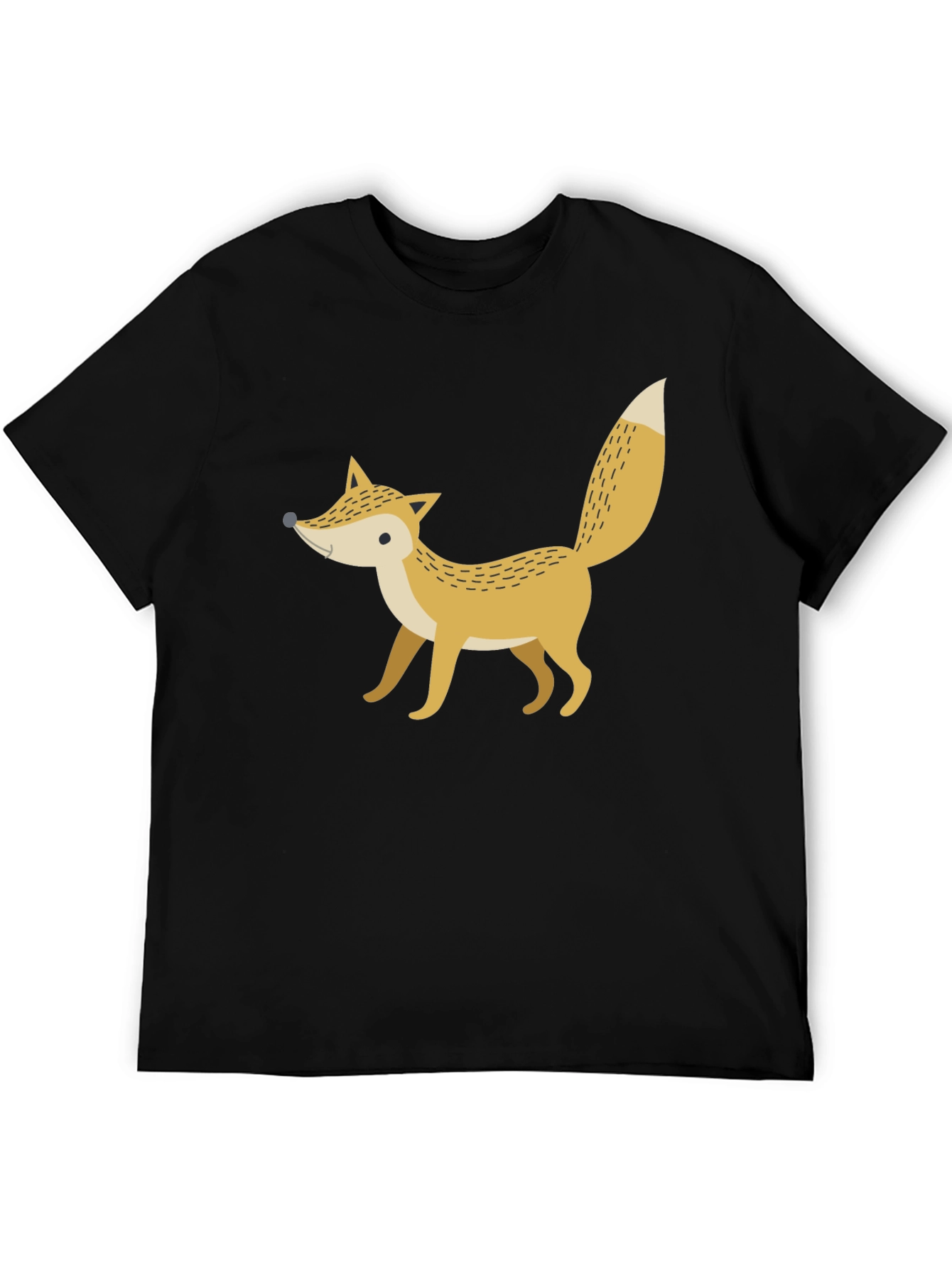 Fox Graphic Print Black T-Shirt